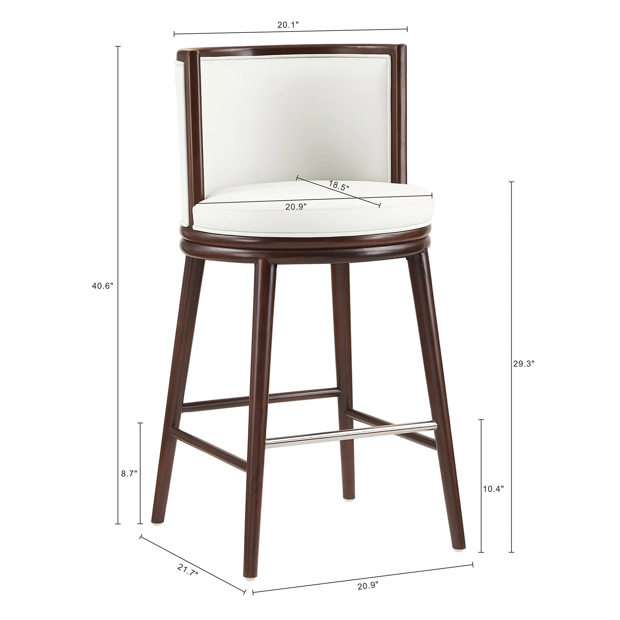 Evalyn Barstool in White - Image 3
