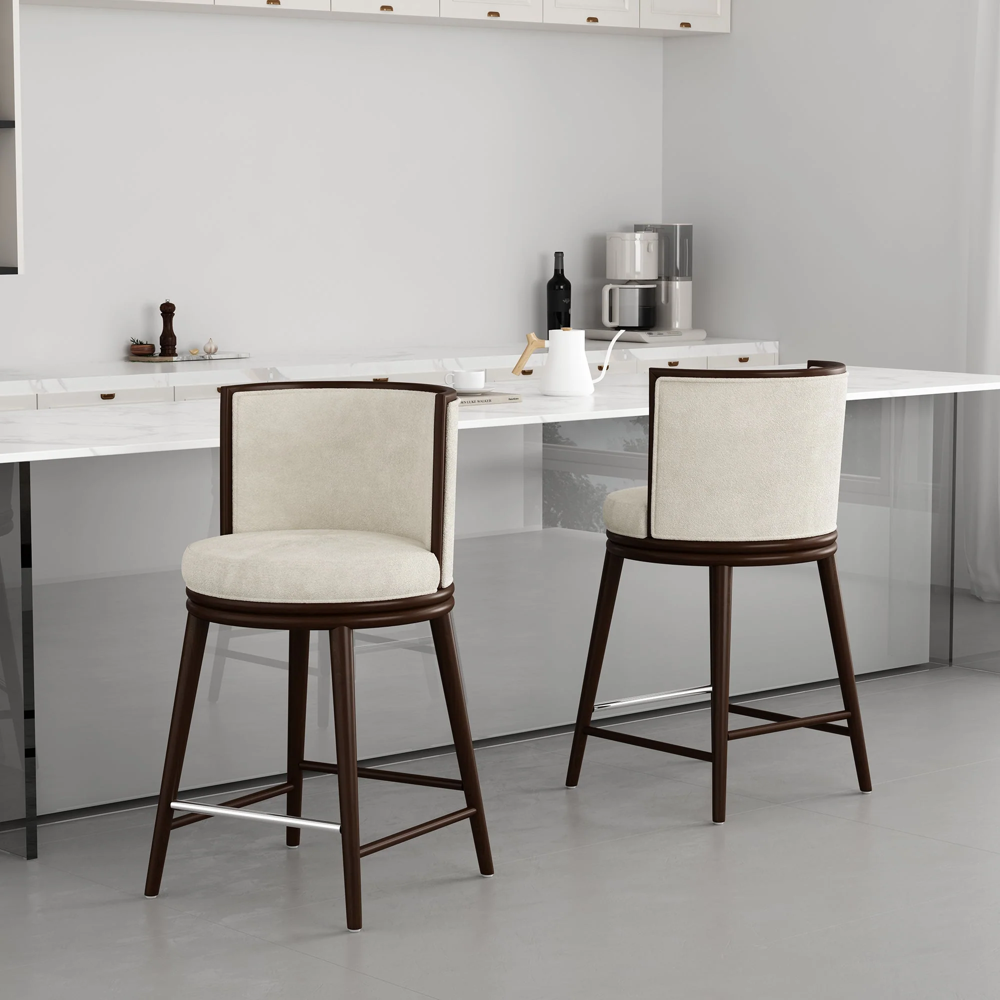 Evalyn Counter Stool in Cream (set of 2) - Image 2