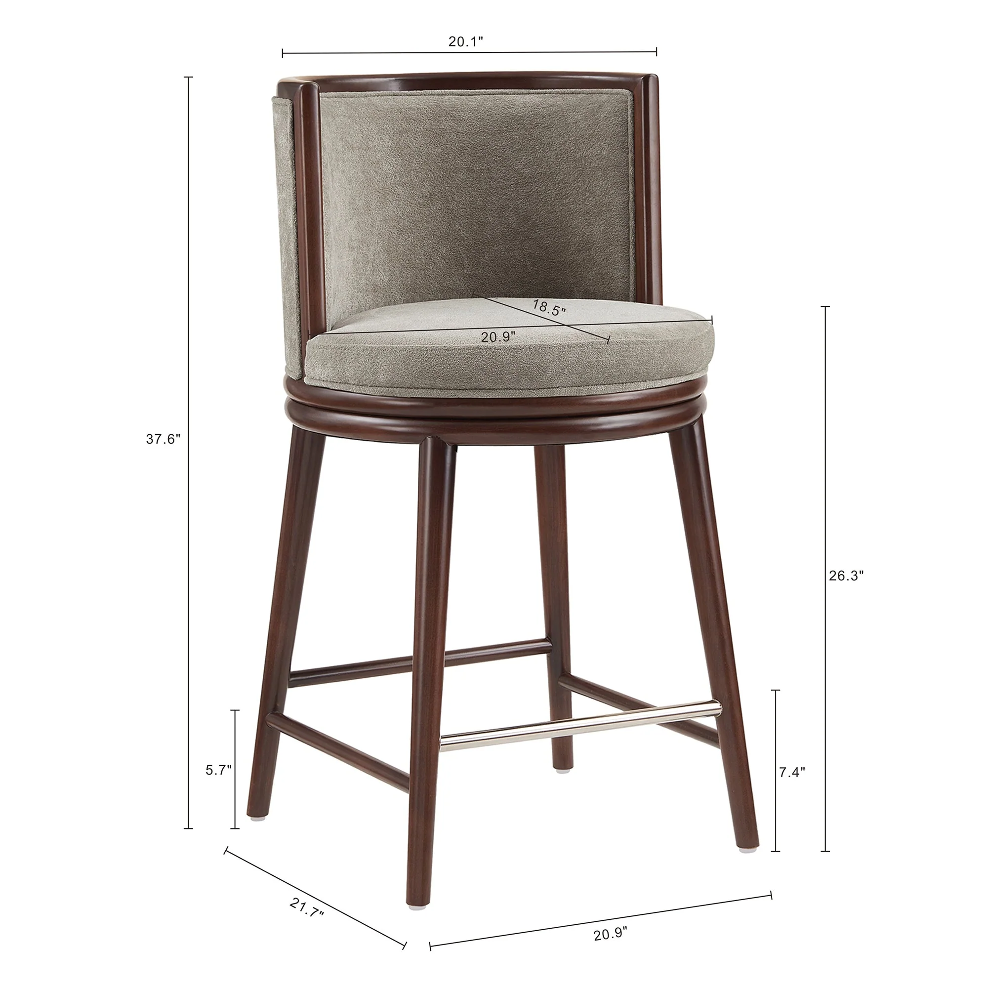 Evalyn Counter Stool in Dove - Image 3