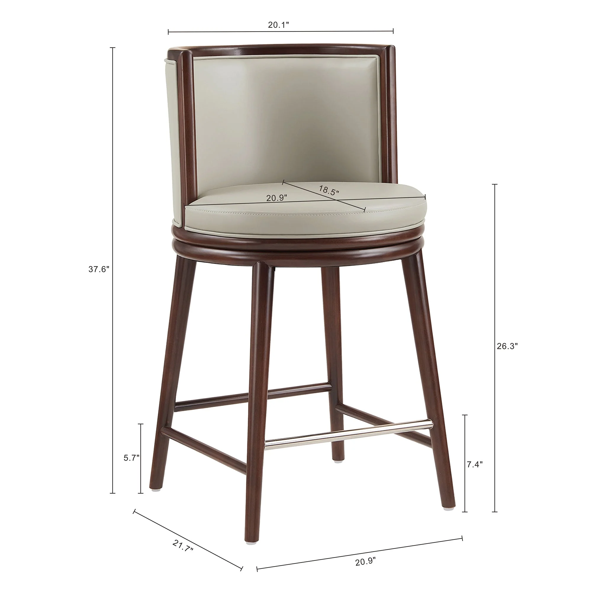 Evalyn Counter Stool in Stone (set of 3) - Image 3