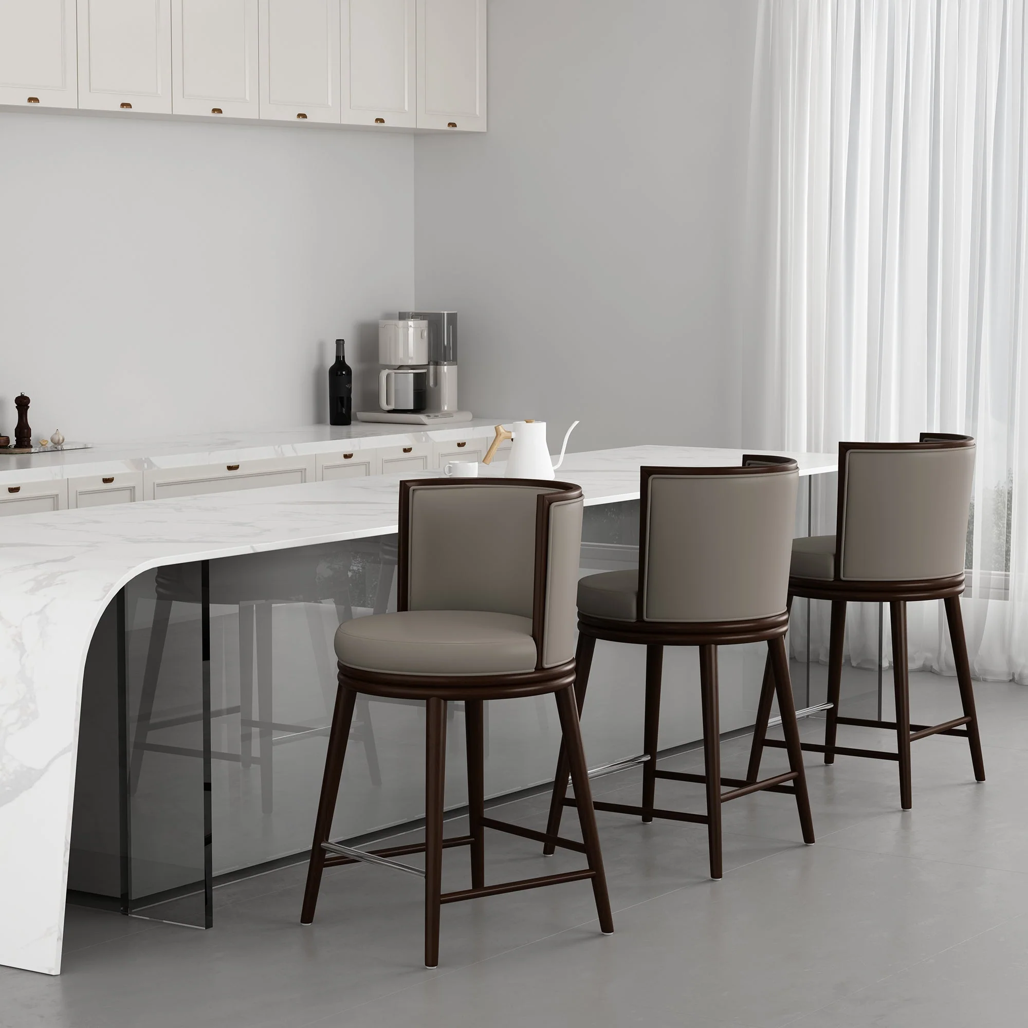 Evalyn Counter Stool in Taupe - Image 11