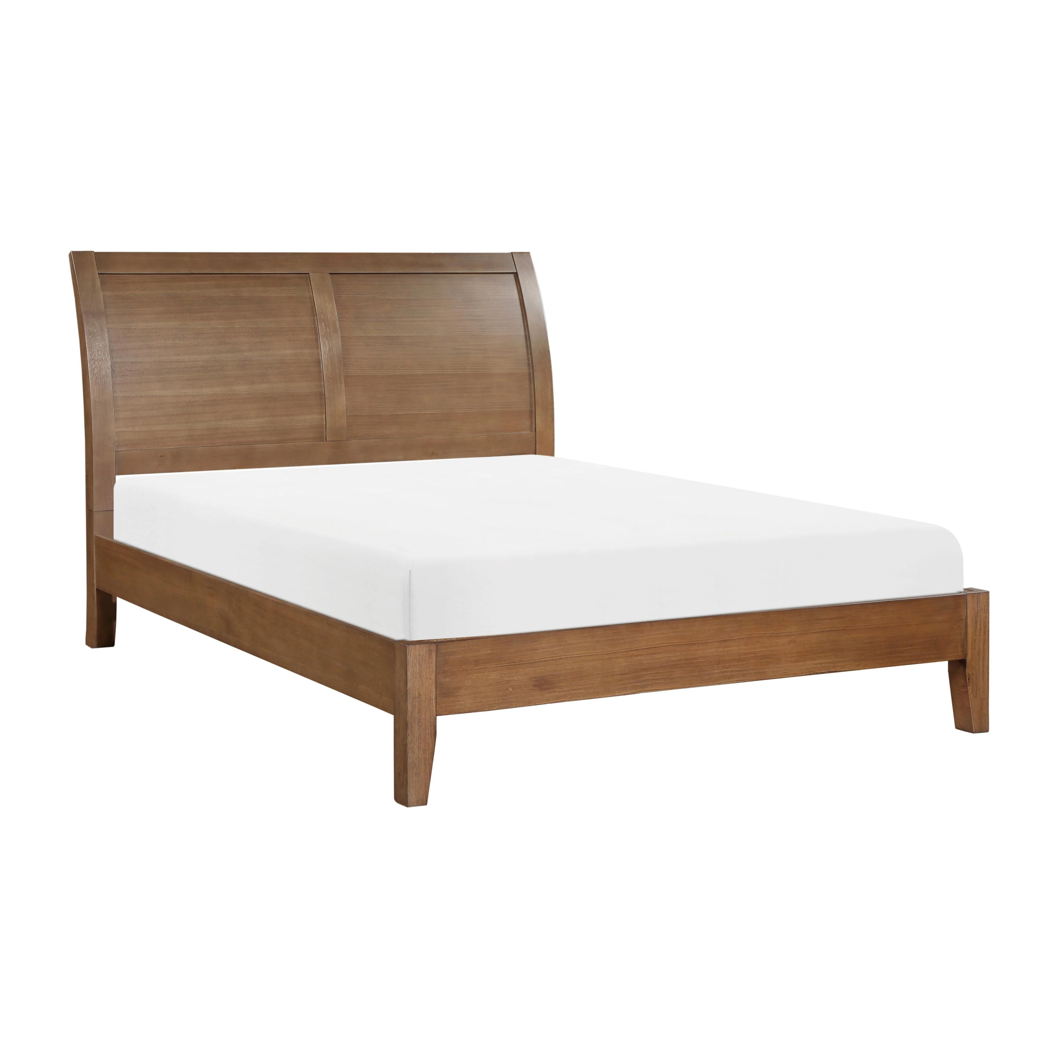 Evans Wire Brushed Light Brown California King Platform Bed - Image 4