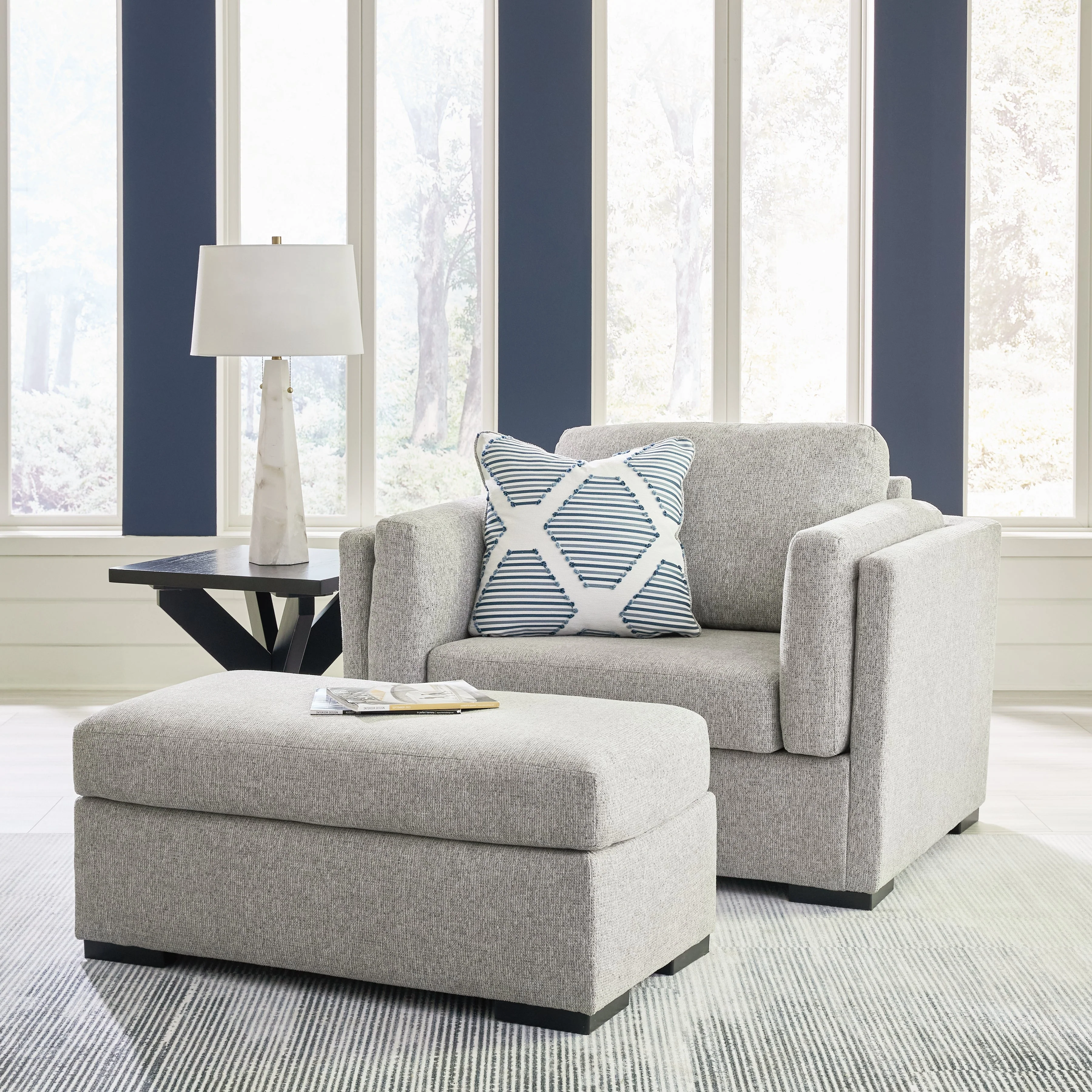 Evansley Sofa, Loveseat, Chair and Ottoman in Pewter - Image 23