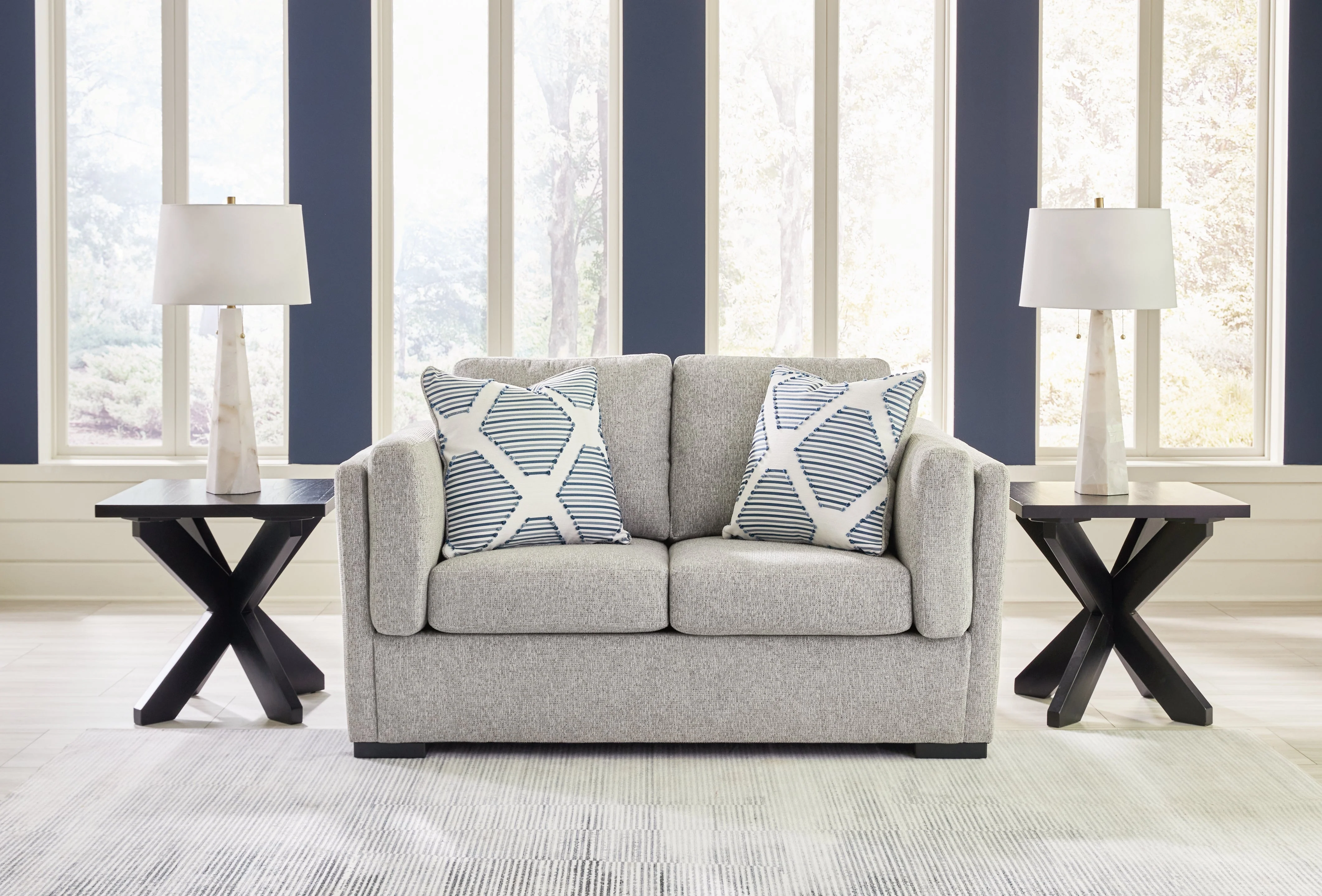 Evansley Sofa, Loveseat, Chair and Ottoman in Pewter - Image 24