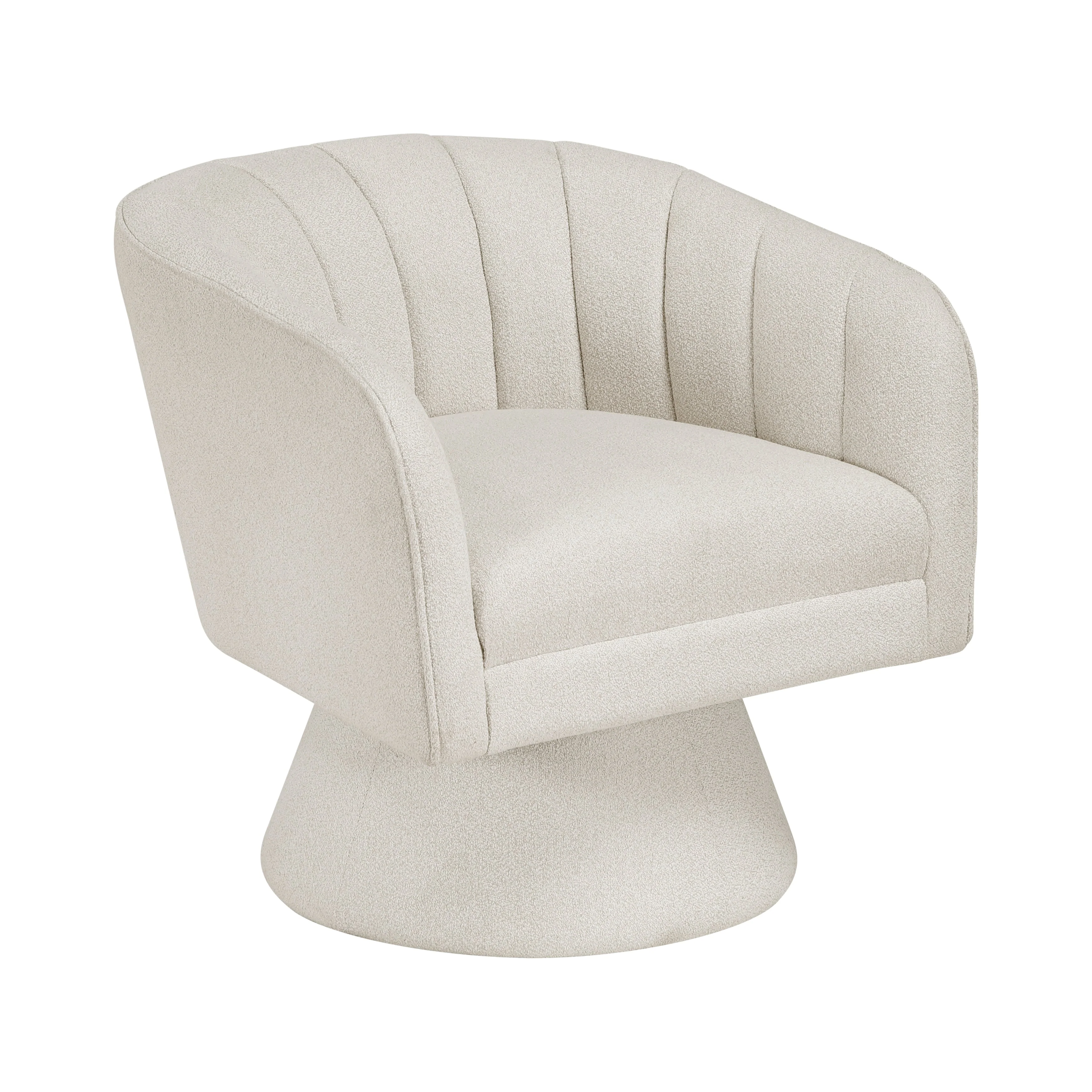 Eve Beige Boucle Swivel Chair - Image 2