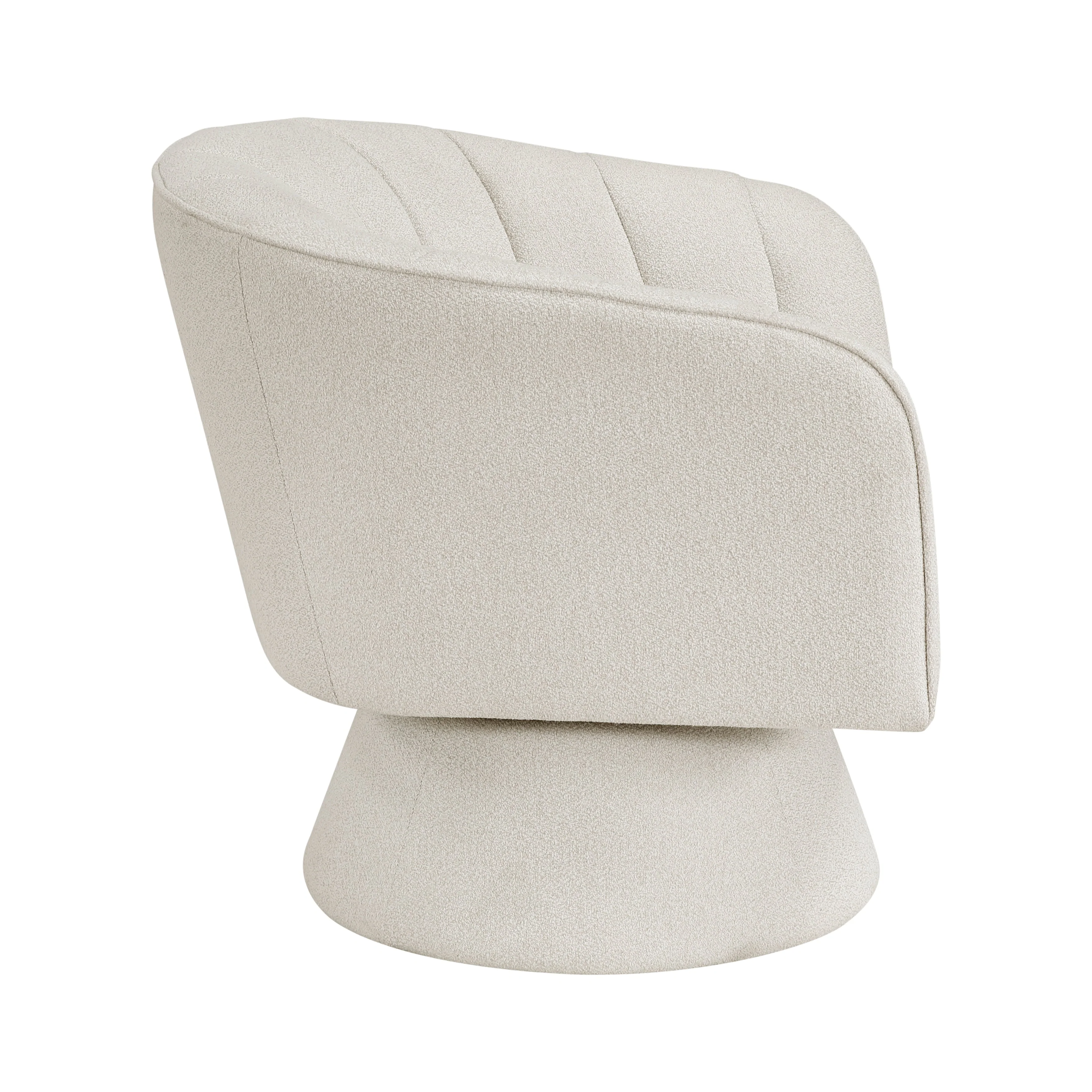 Eve Beige Boucle Swivel Chair - Image 3