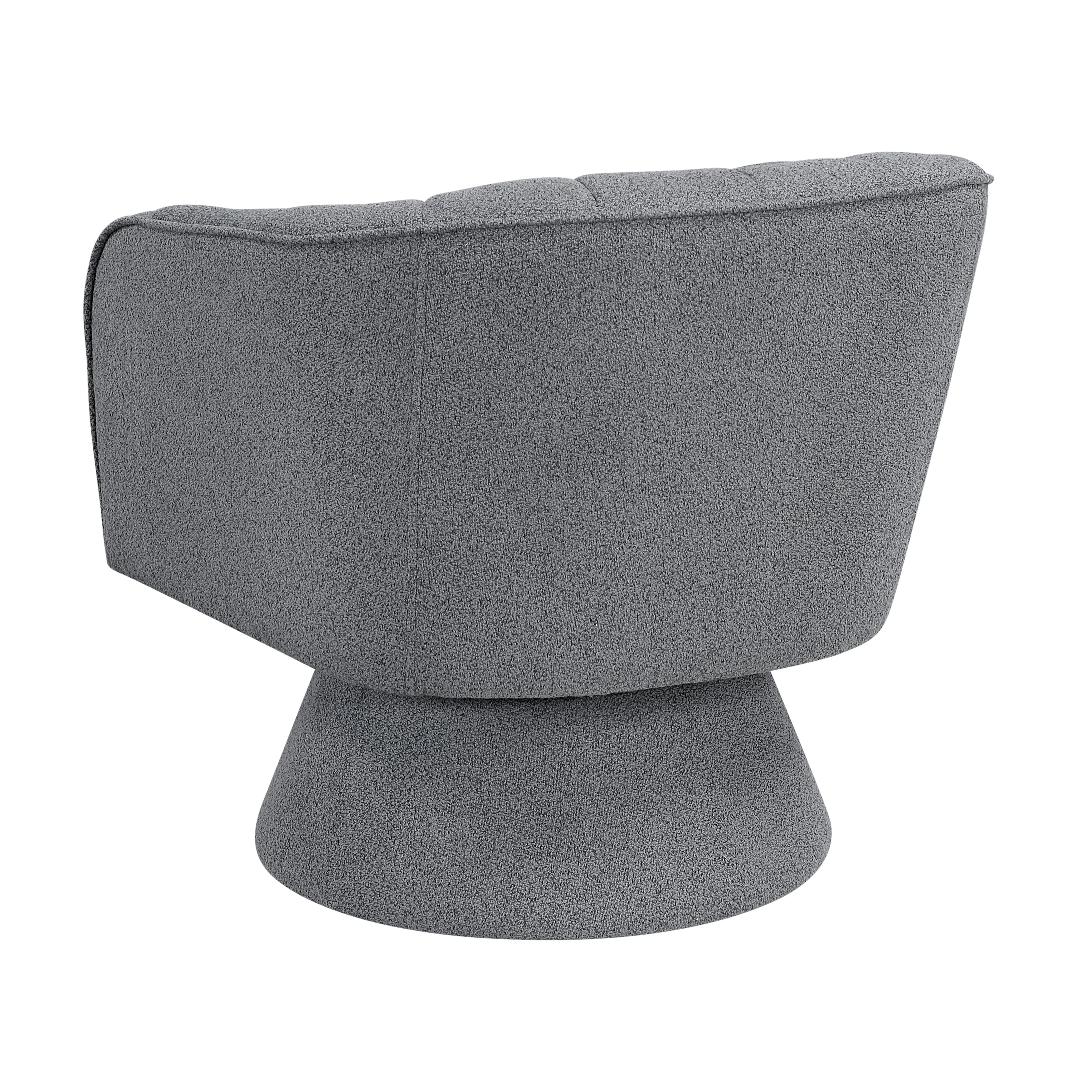 Eve Dark Gray Boucle Swivel Chair - Image 4