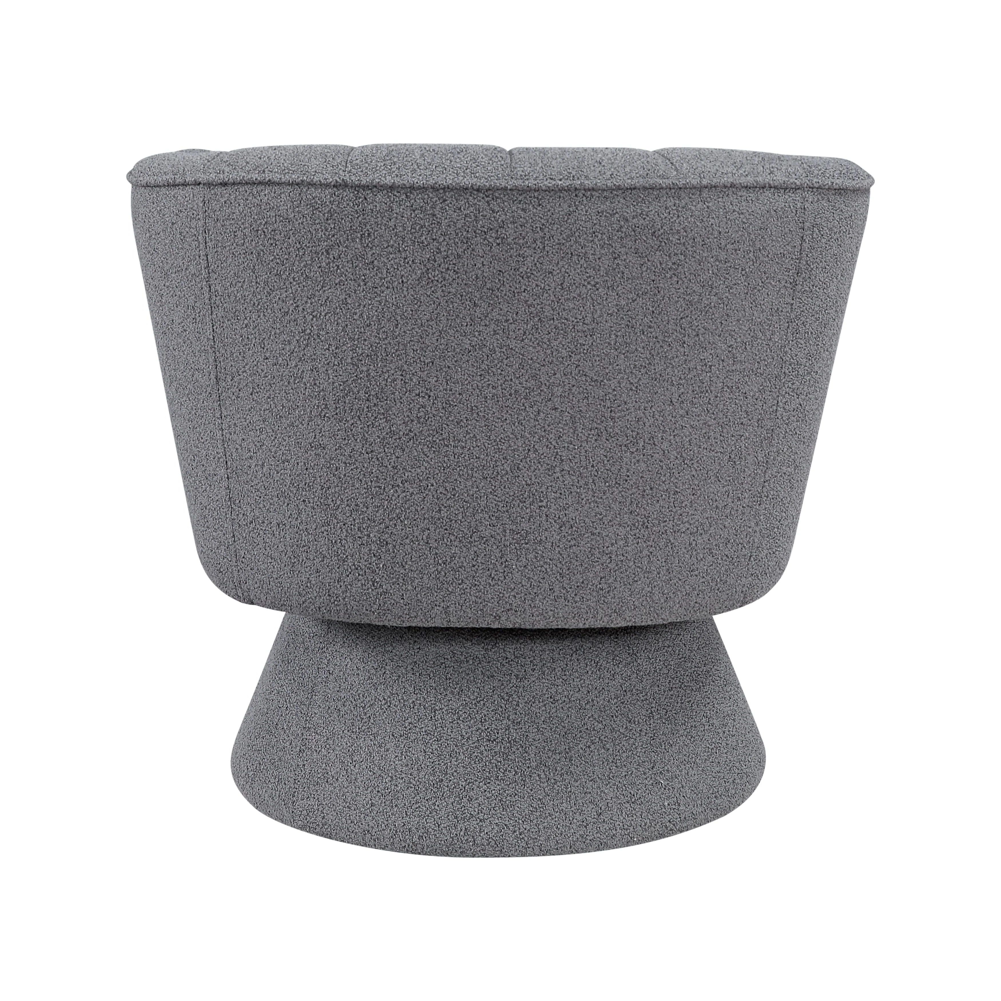 Eve Dark Gray Boucle Swivel Chair - Image 5