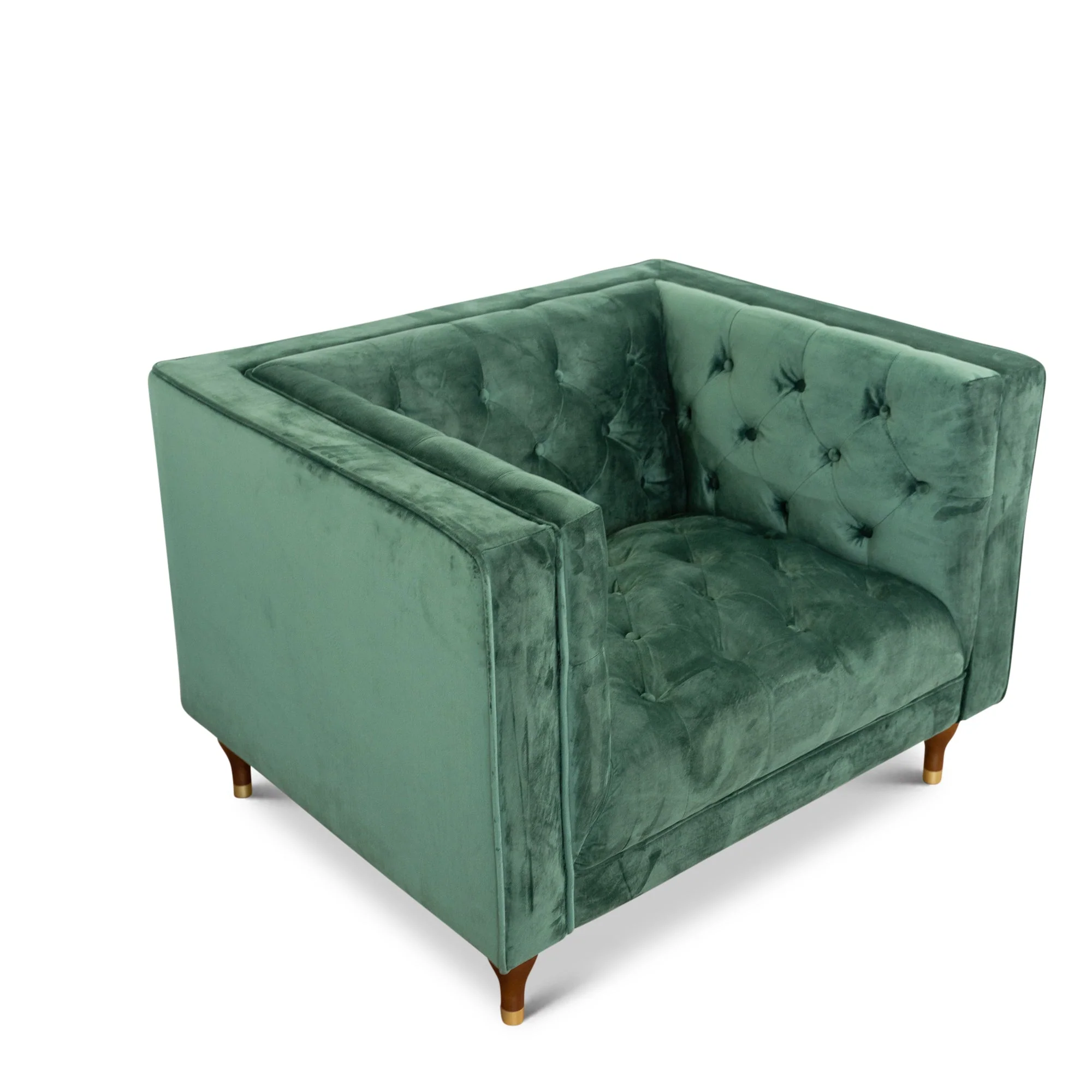 Evelyn Dark Green Velvet Lounge Chair - Image 10
