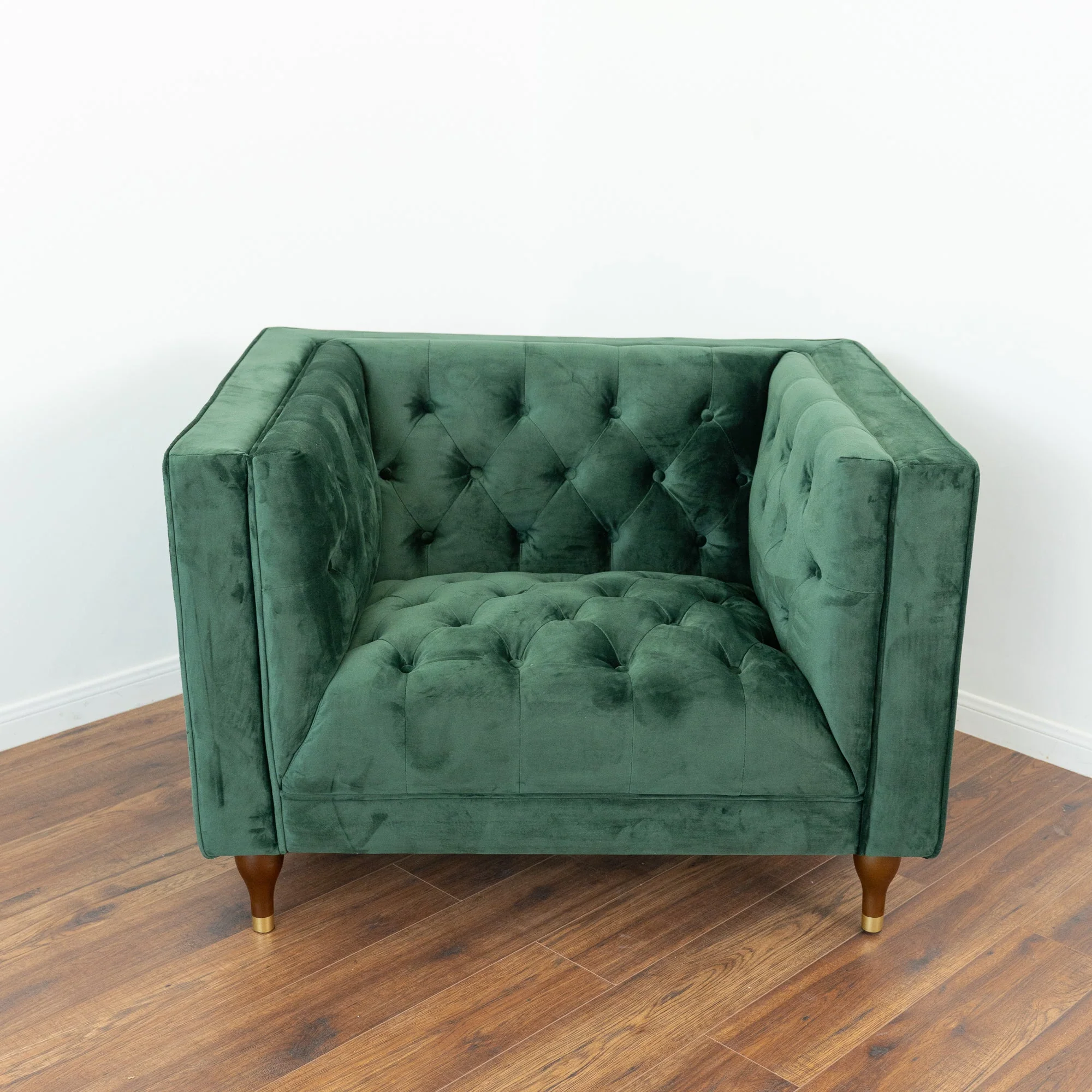 Evelyn Dark Green Velvet Lounge Chair - Image 2