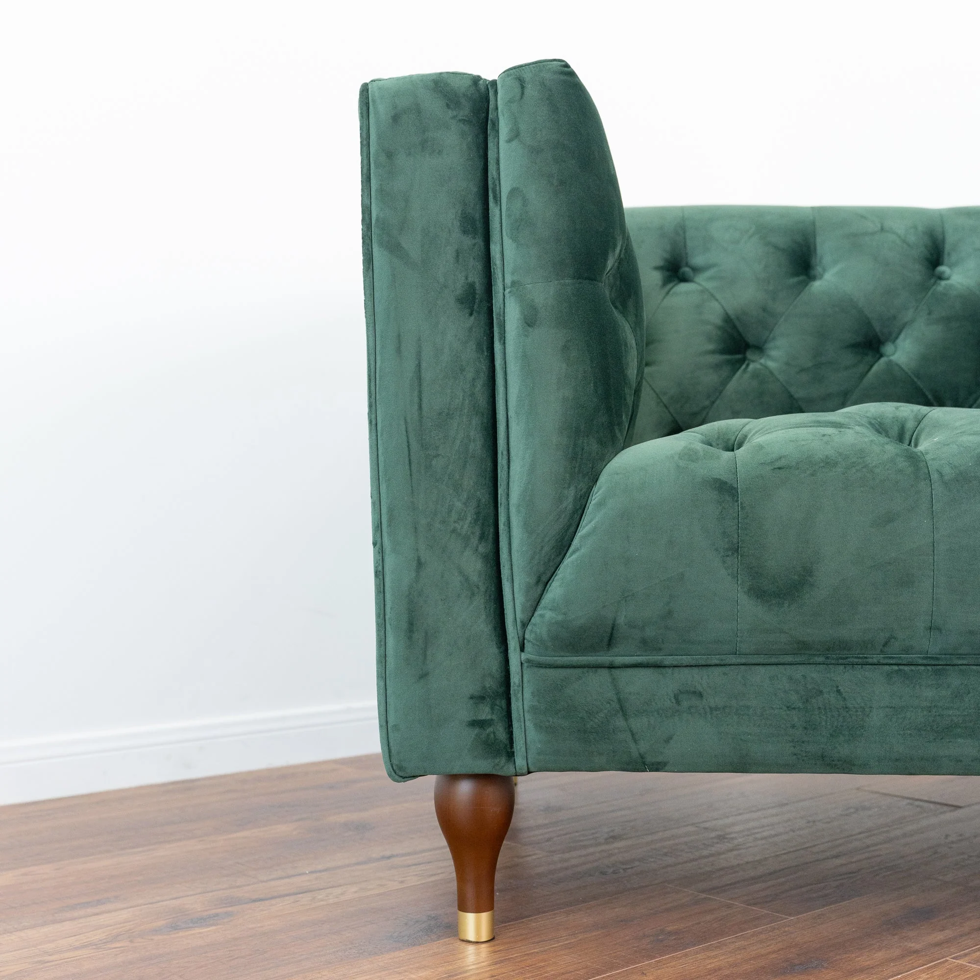 Evelyn Dark Green Velvet Lounge Chair - Image 3