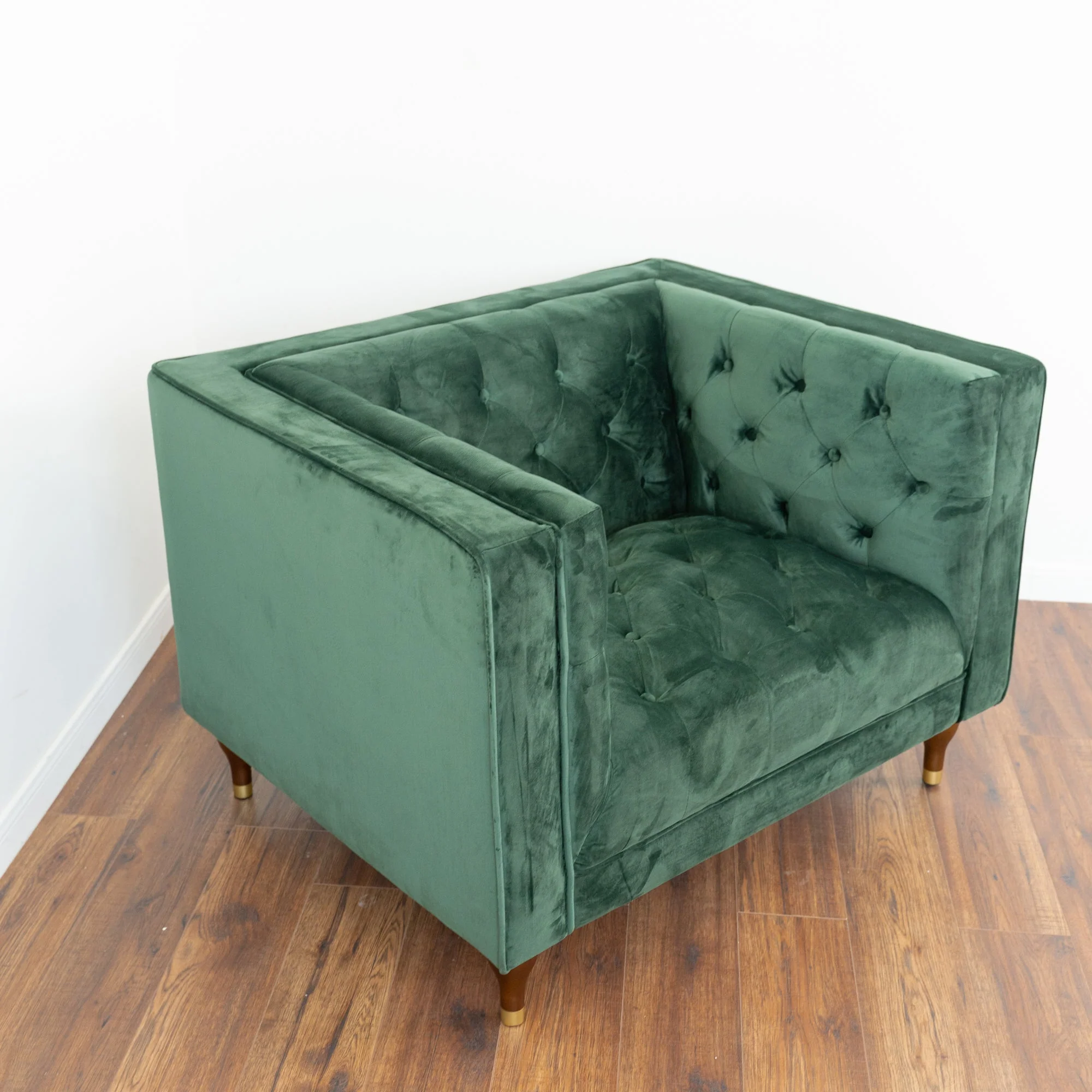 Evelyn Dark Green Velvet Lounge Chair - Image 5