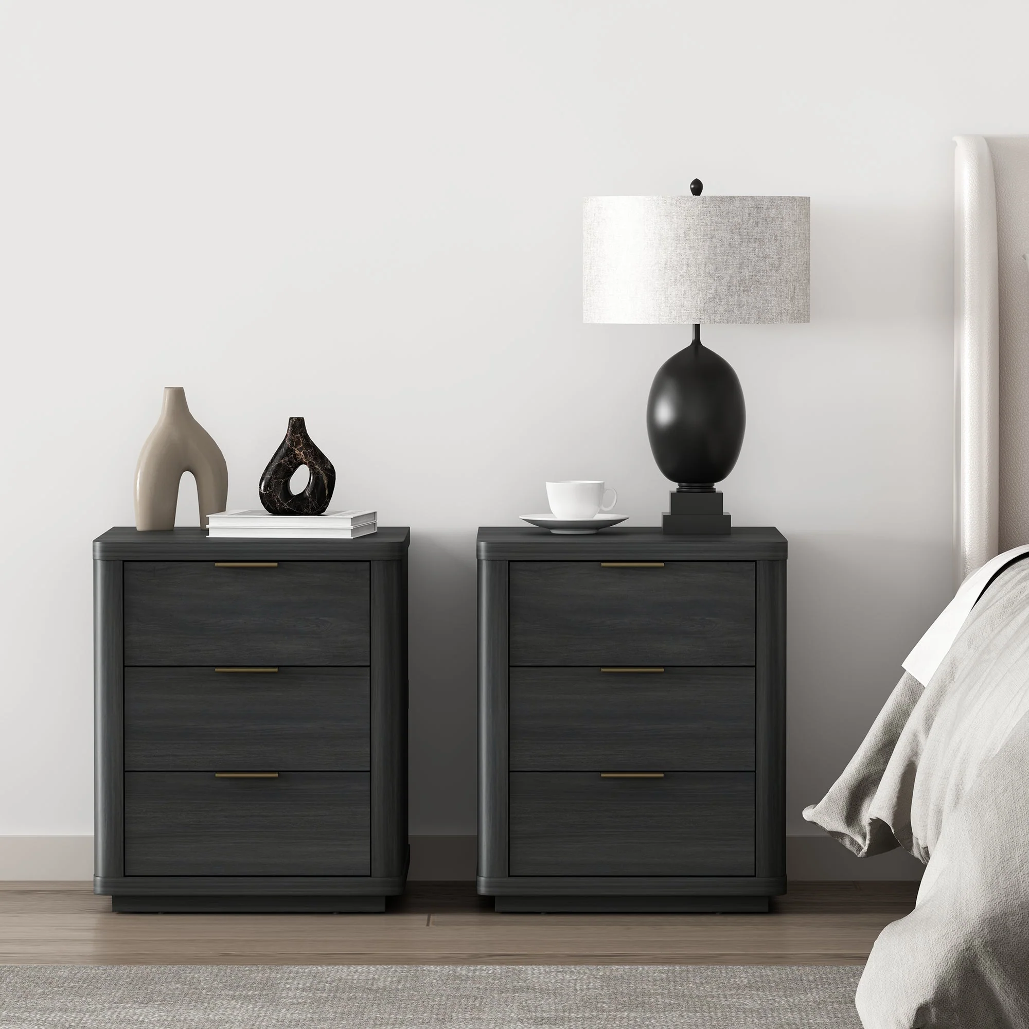 Evelyn Nightstand in Charcoal Grey (set of 2) - Image 2