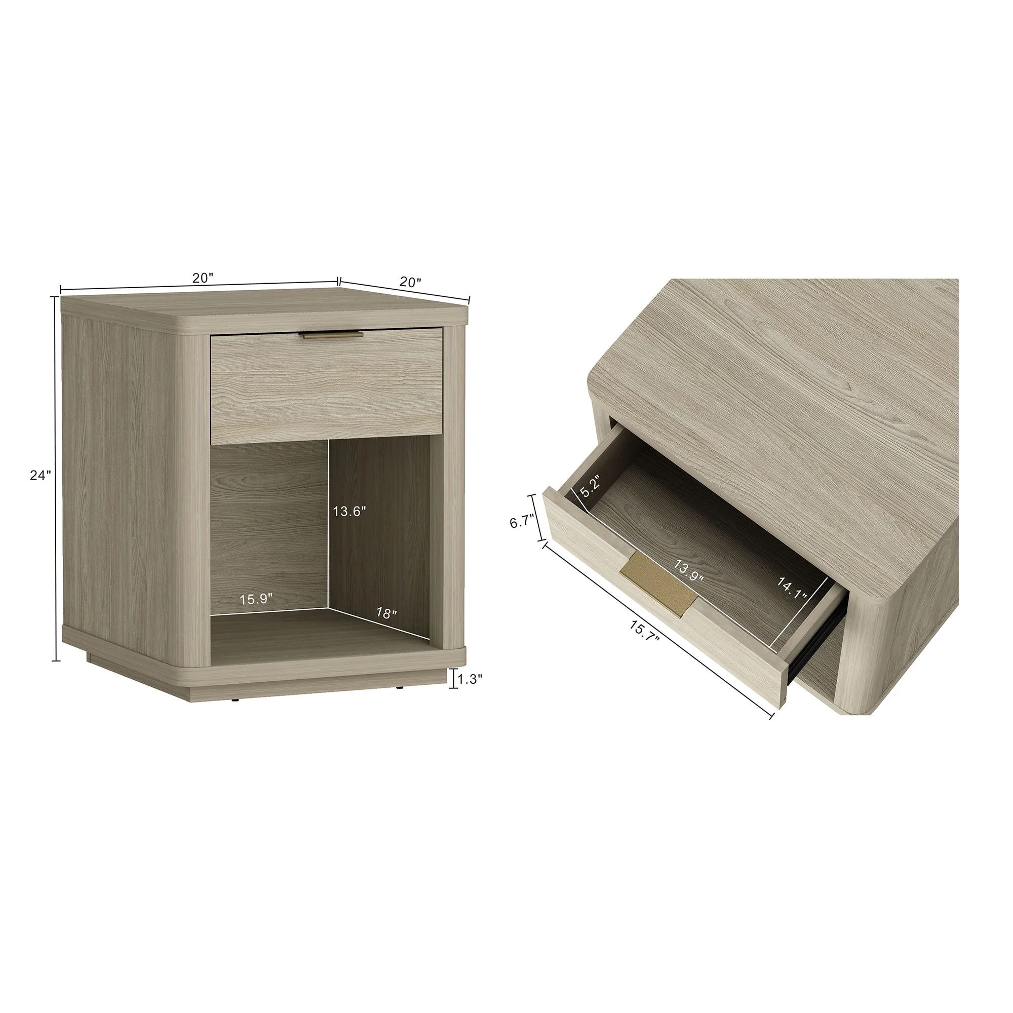 Evelyn Nightstand in Natural (set of 2) - Image 3