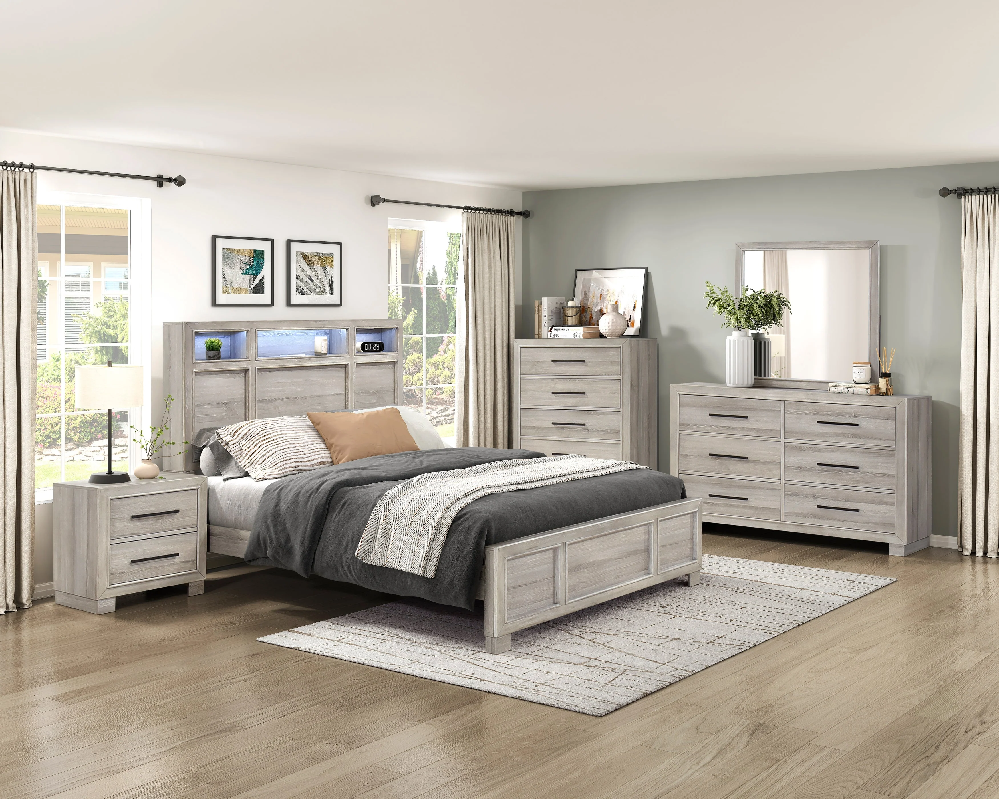 Everett Gray California King Bed - Image 9