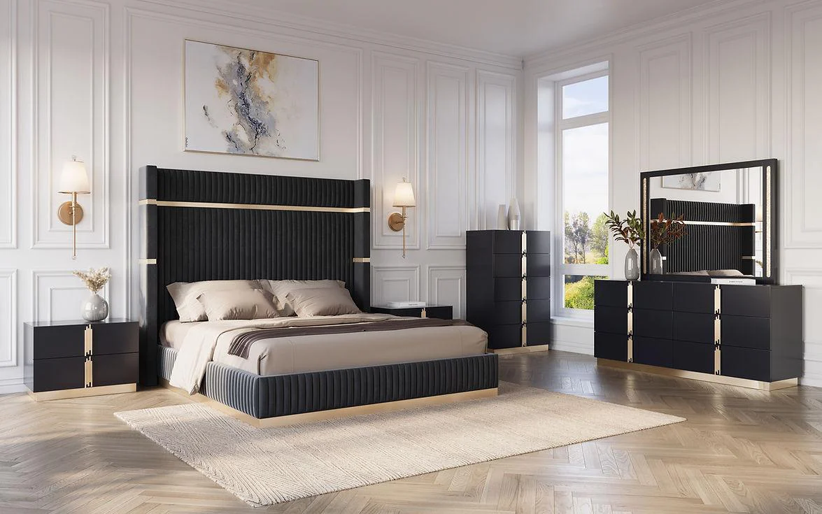 Evon Black Bedroom Set