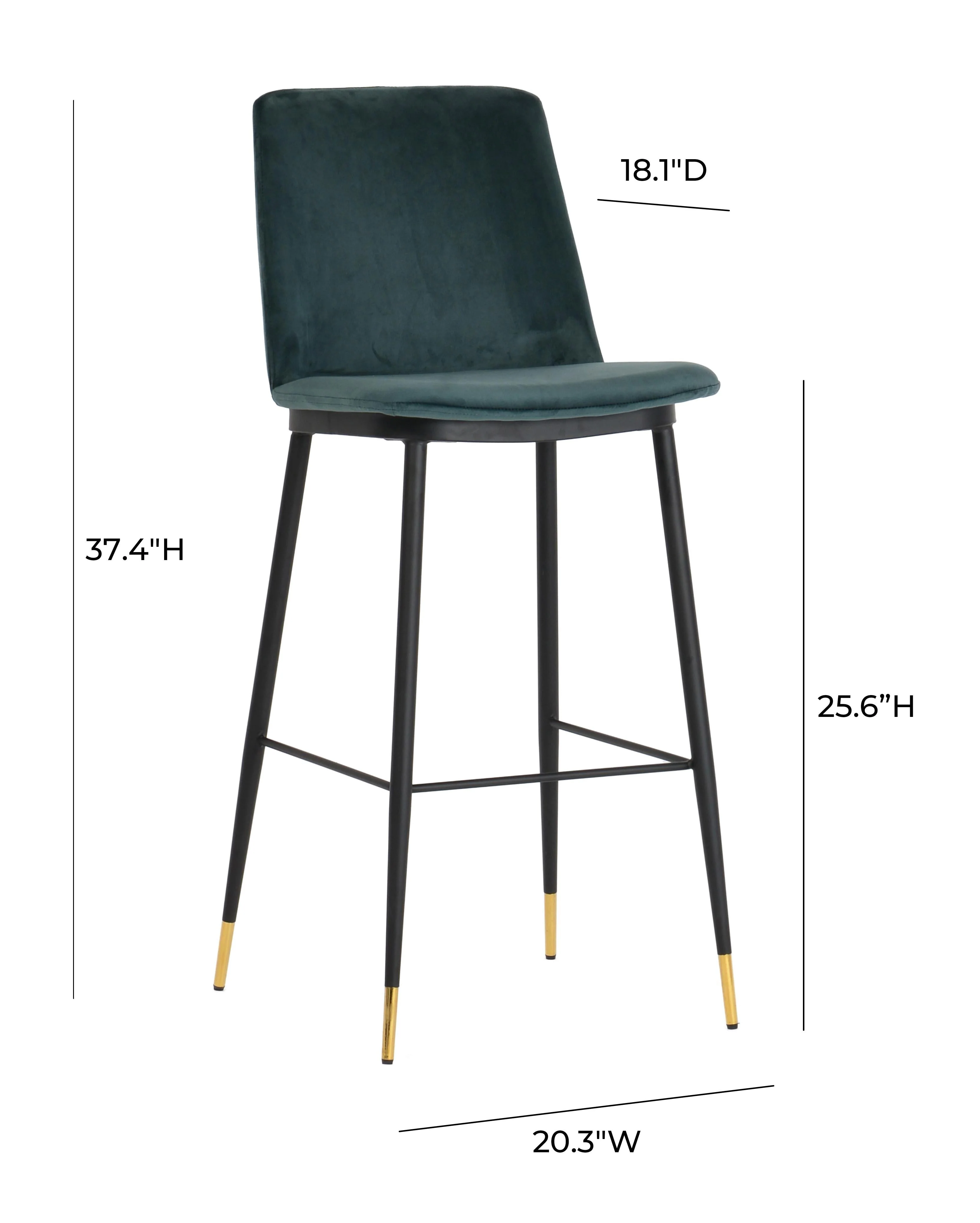 Evora Velvet Counter Stool - Set of 2 - Image 9