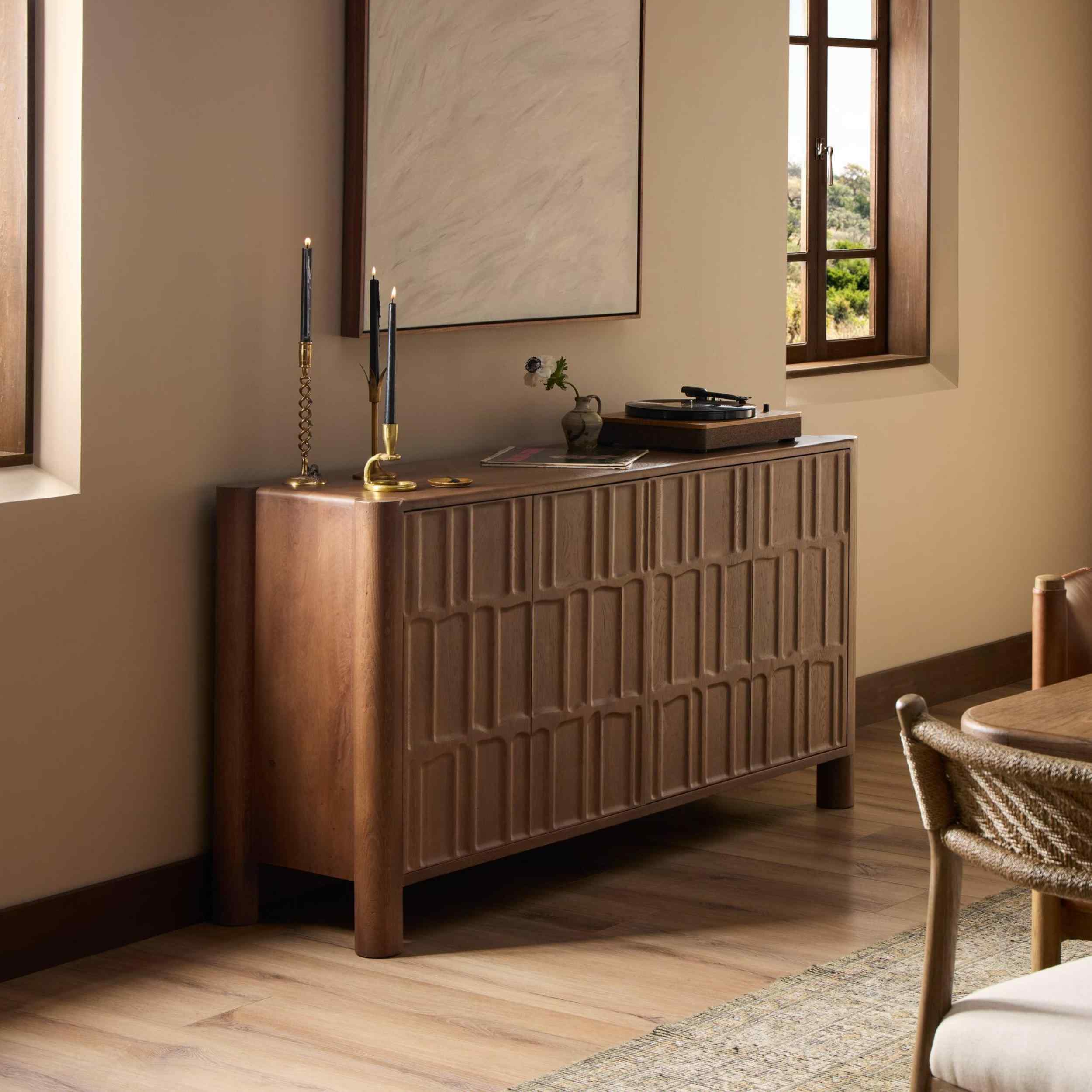 Ezri 4 Door Sideboard, Cocoa Oak By Fourhands - Image 7