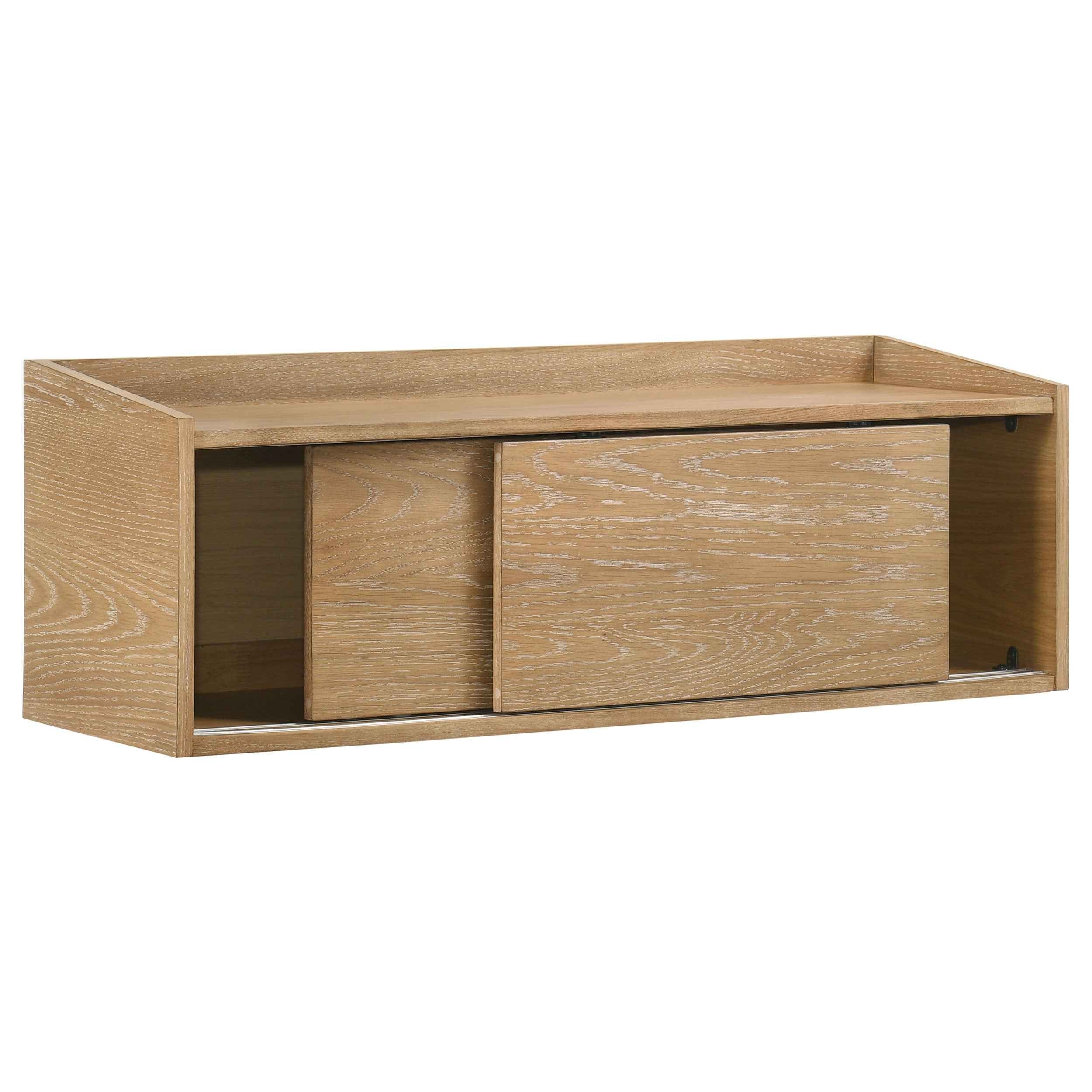 Fabian Distressed Light Brown Bookshelf Bridge with Cubbies