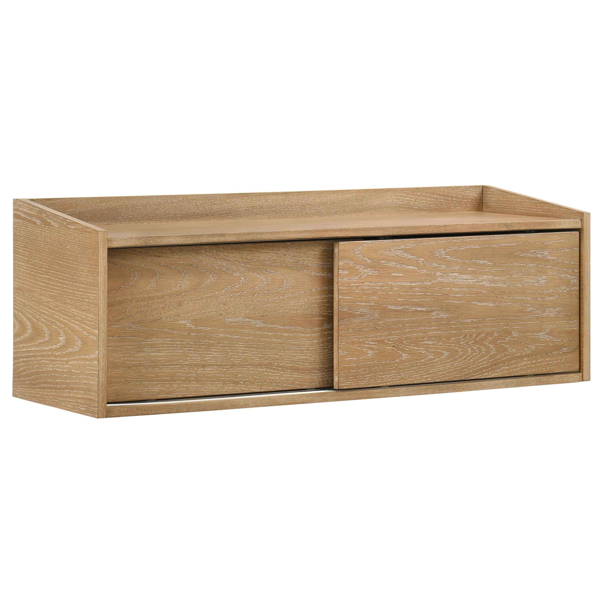 Fabian Distressed Light Brown Bookshelf Bridge with Cubbies - Image 2