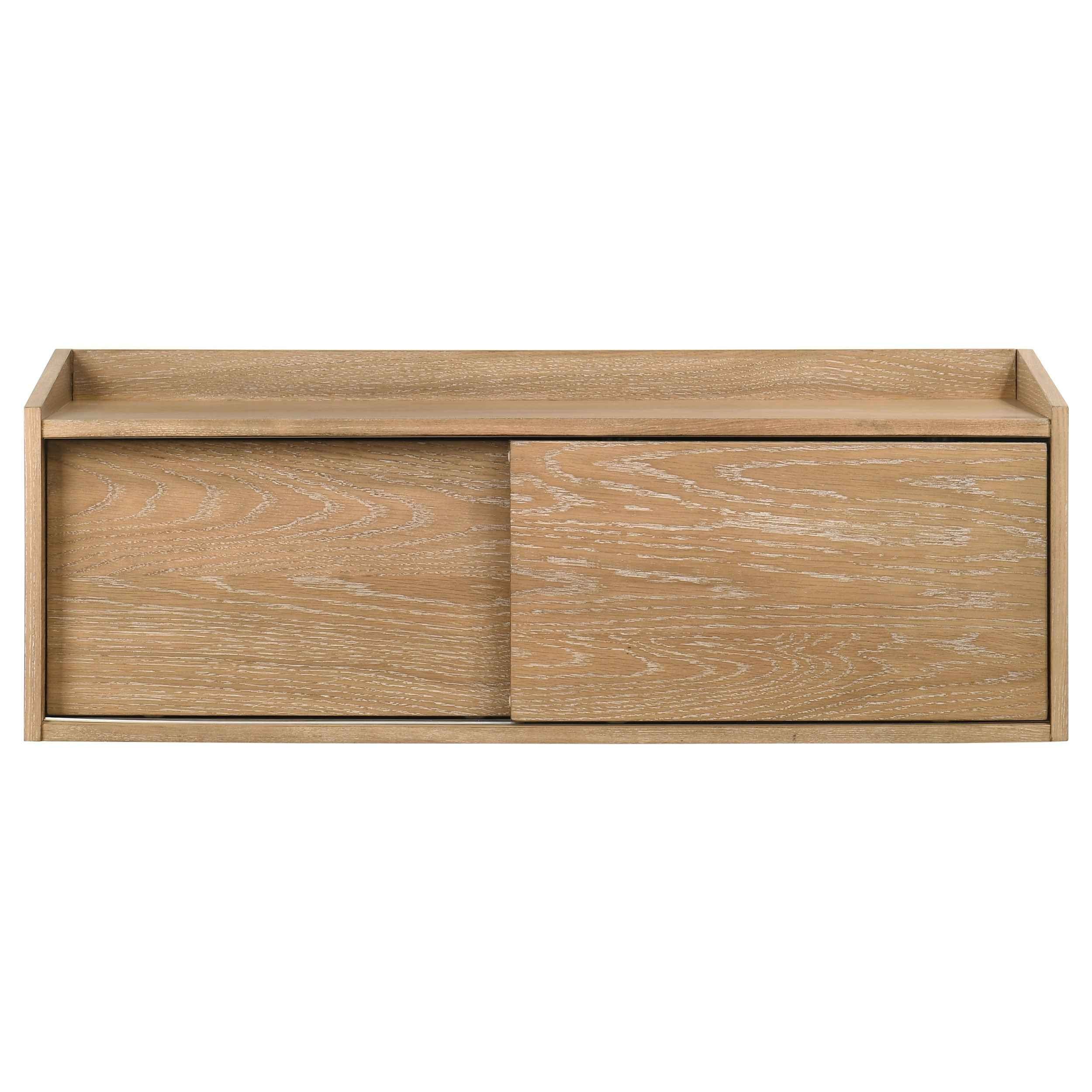 Fabian Distressed Light Brown Bookshelf Bridge with Cubbies - Image 3