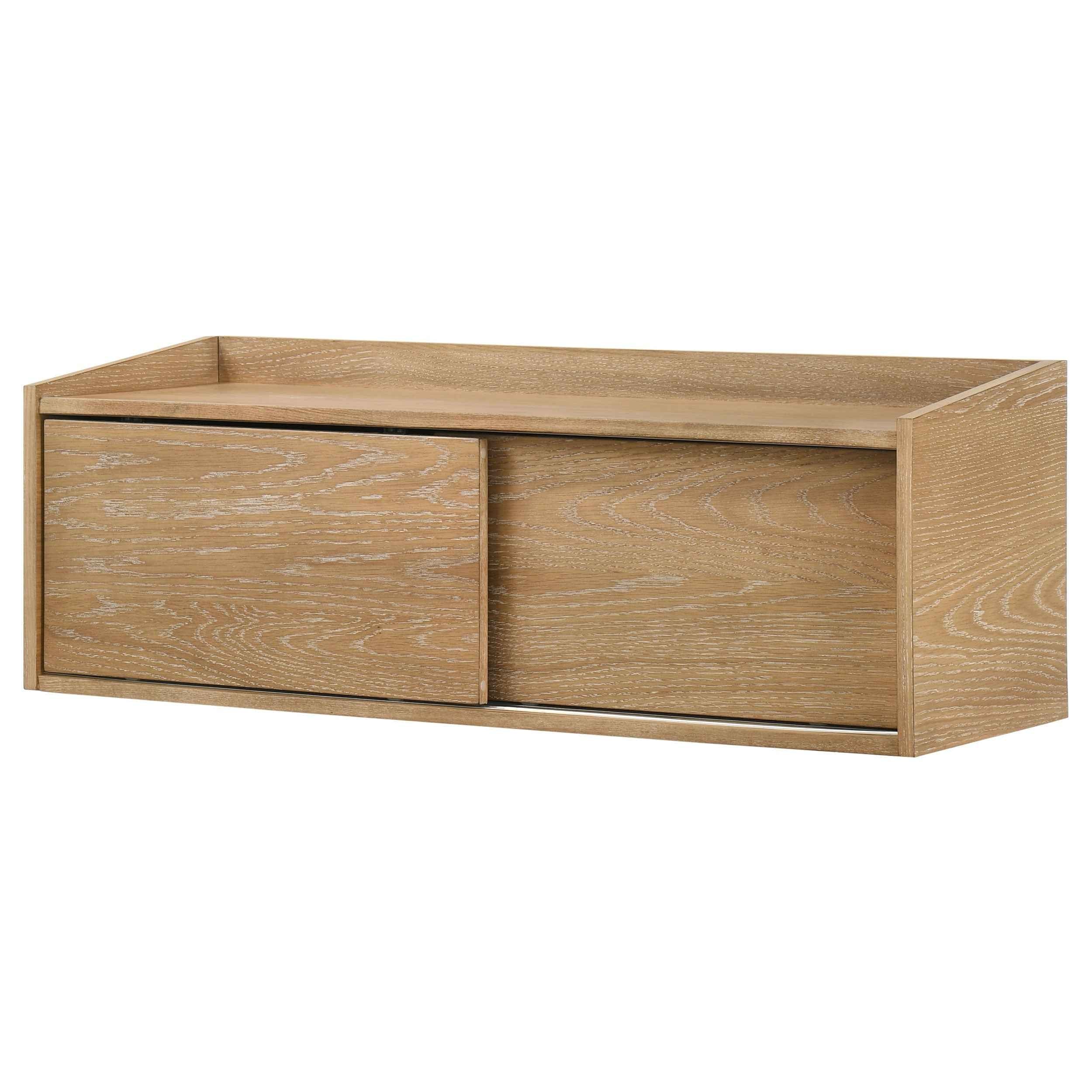 Fabian Distressed Light Brown Bookshelf Bridge with Cubbies - Image 4