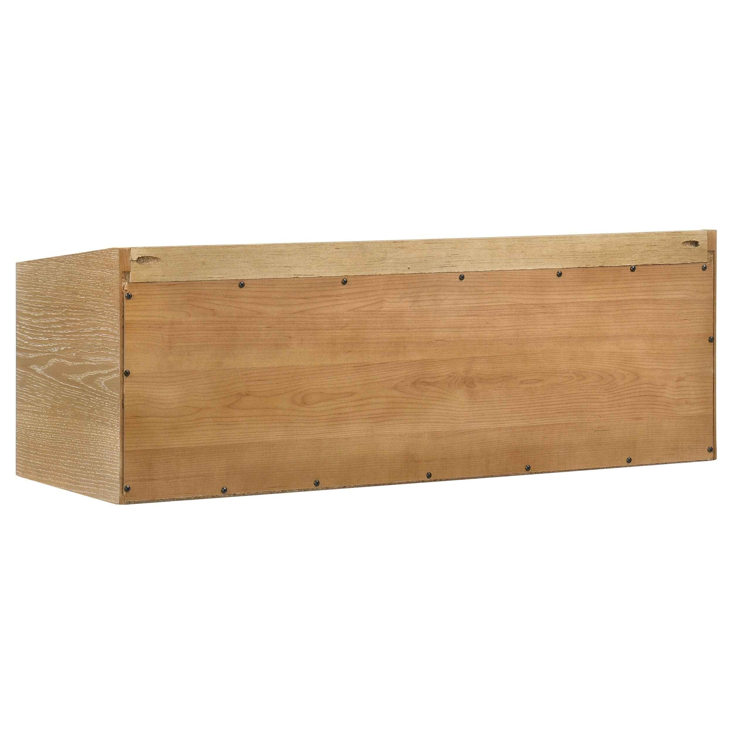 Fabian Distressed Light Brown Bookshelf Bridge with Cubbies - Image 6
