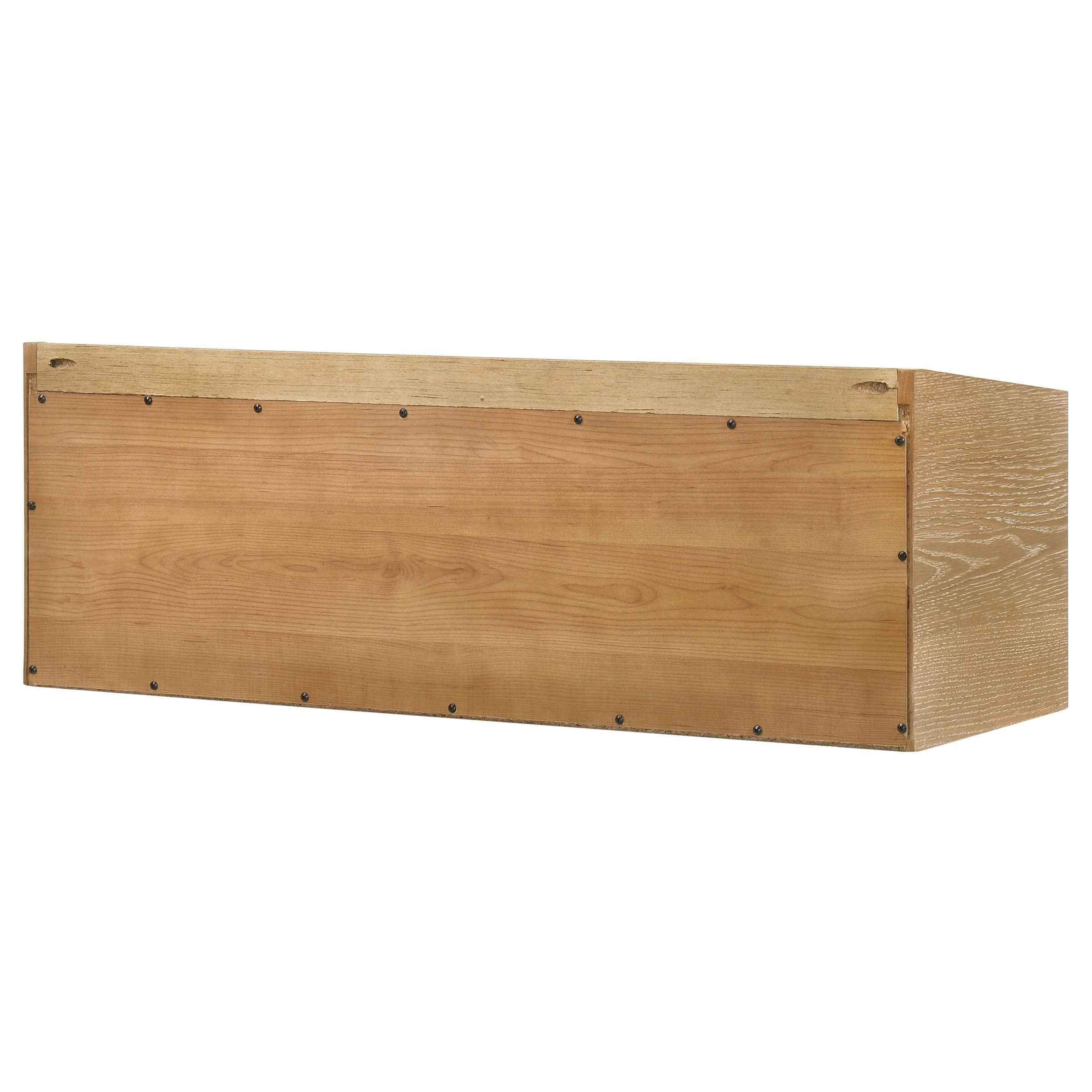 Fabian Distressed Light Brown Bookshelf Bridge with Cubbies - Image 7