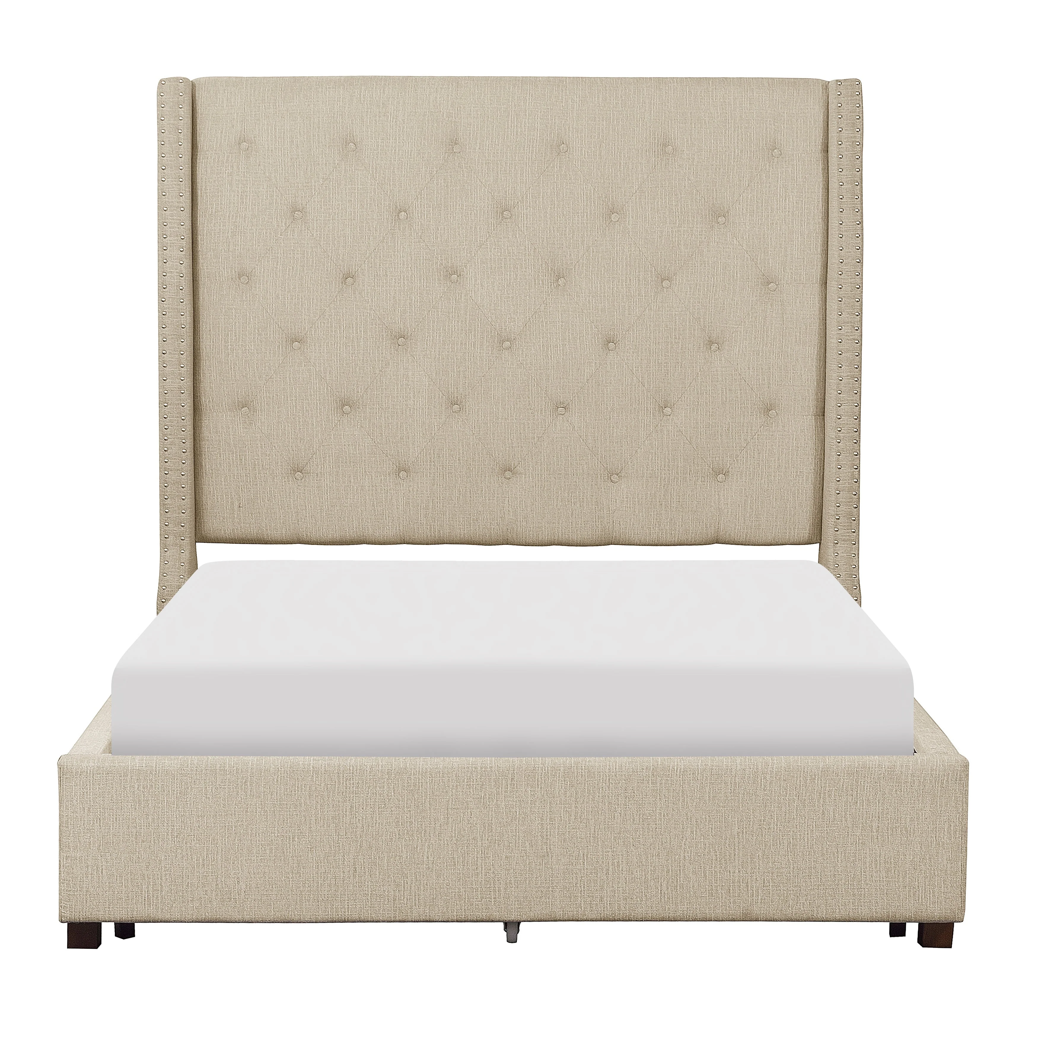 Fairborn Beige California King Upholstered Platform Bed - Image 2