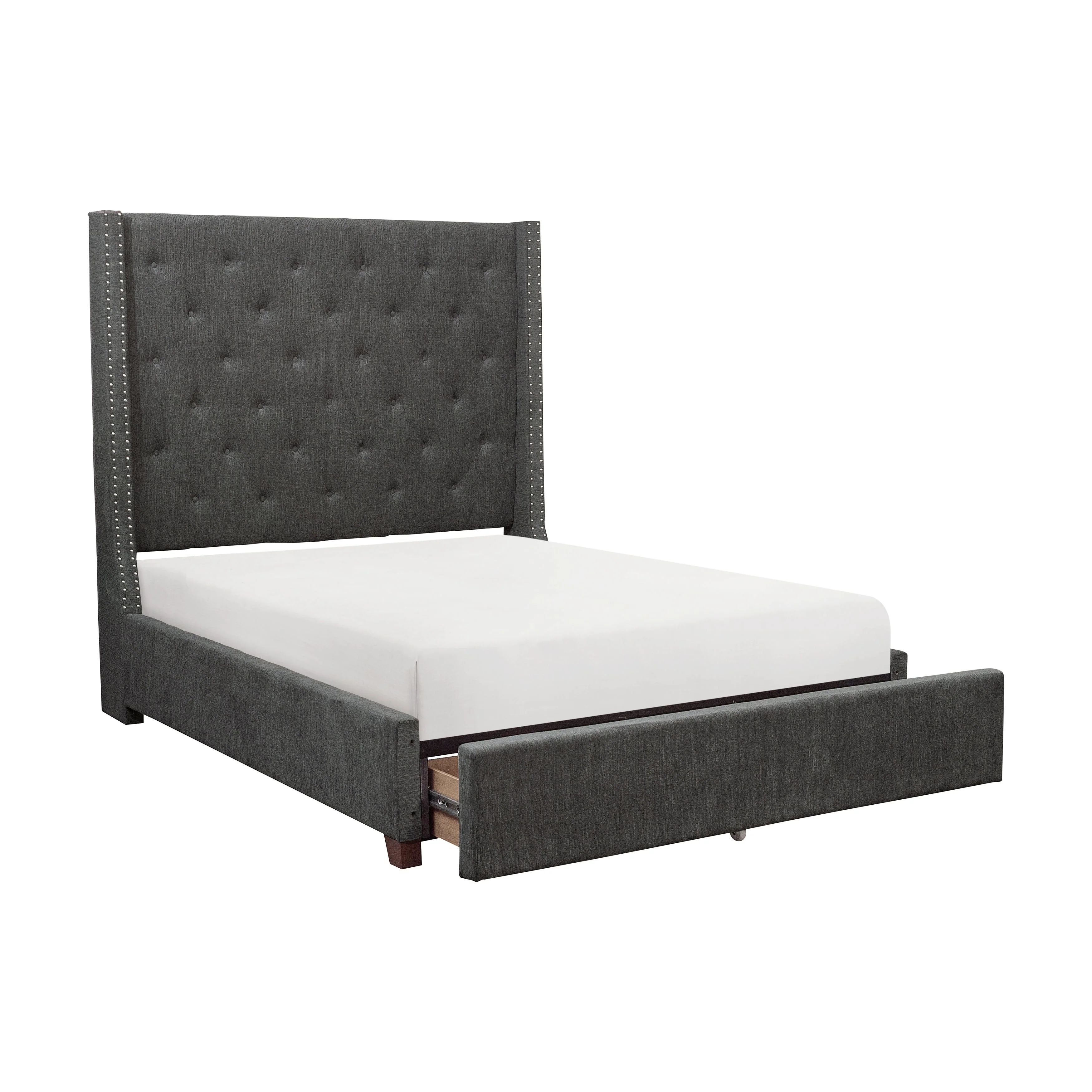 Fairborn Gray California King Upholstered Storage Platform Bed