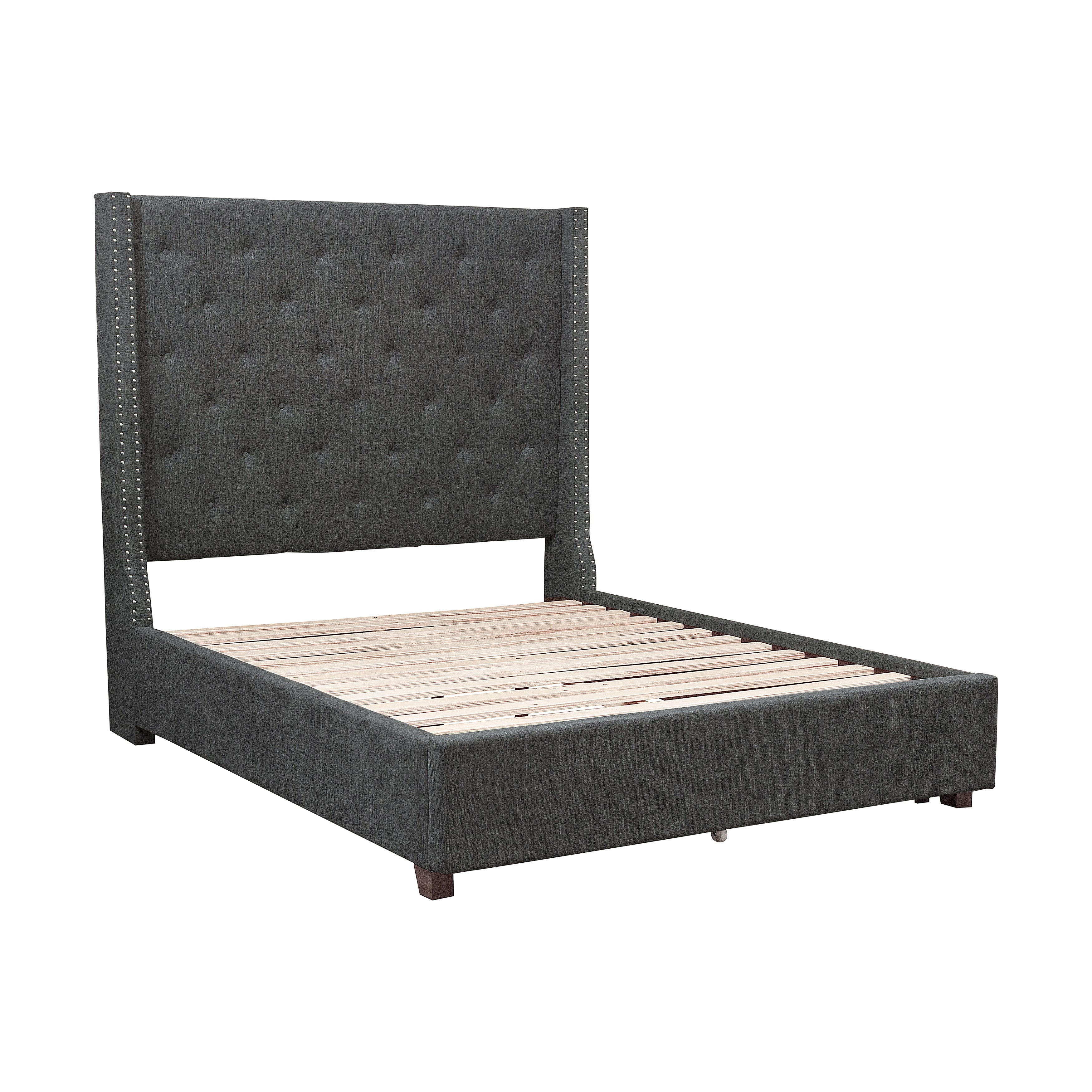 Fairborn Gray California King Upholstered Storage Platform Bed - Image 4