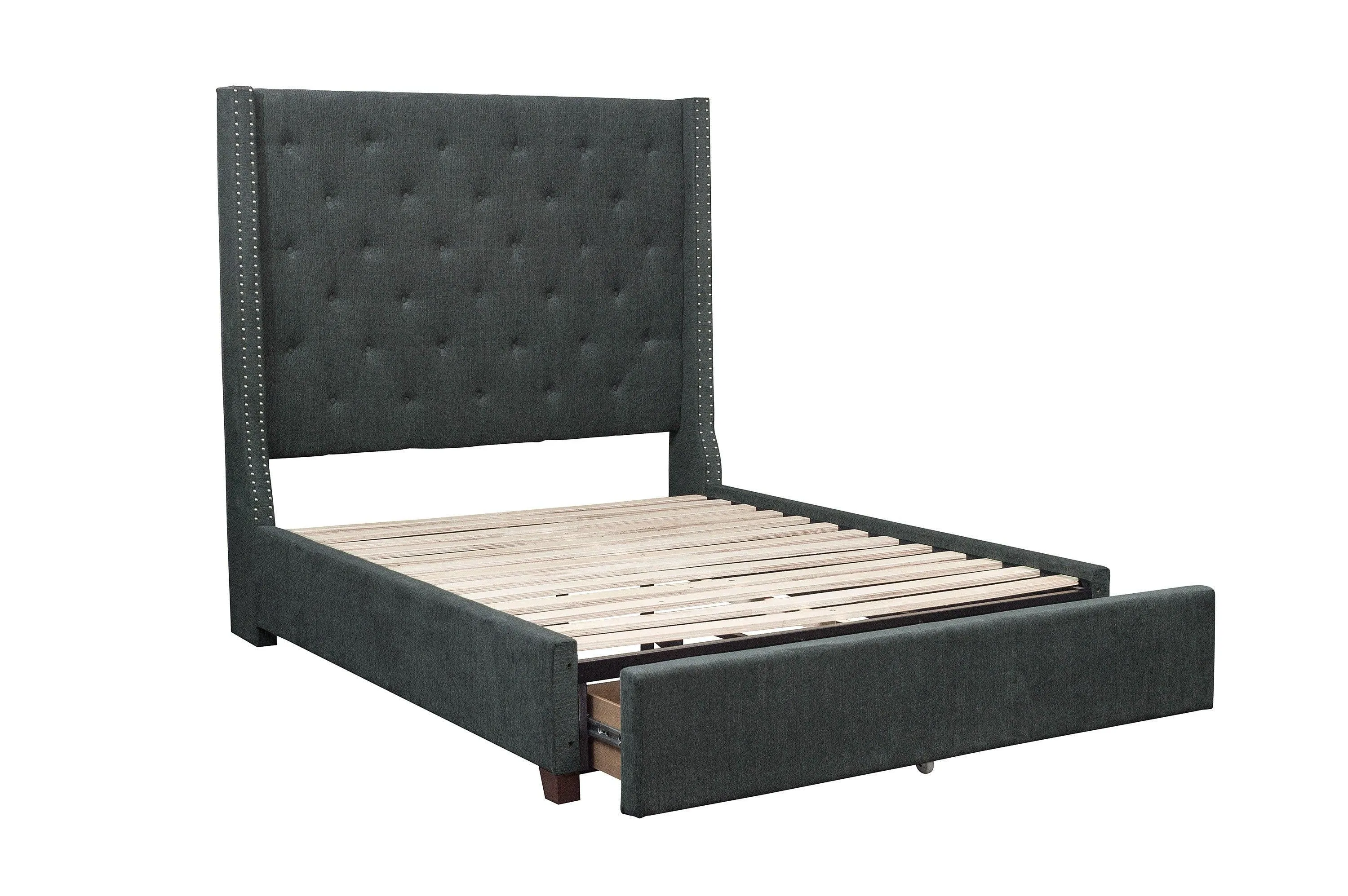 Fairborn Gray Full Upholstered Storage Platform Bed - Image 2