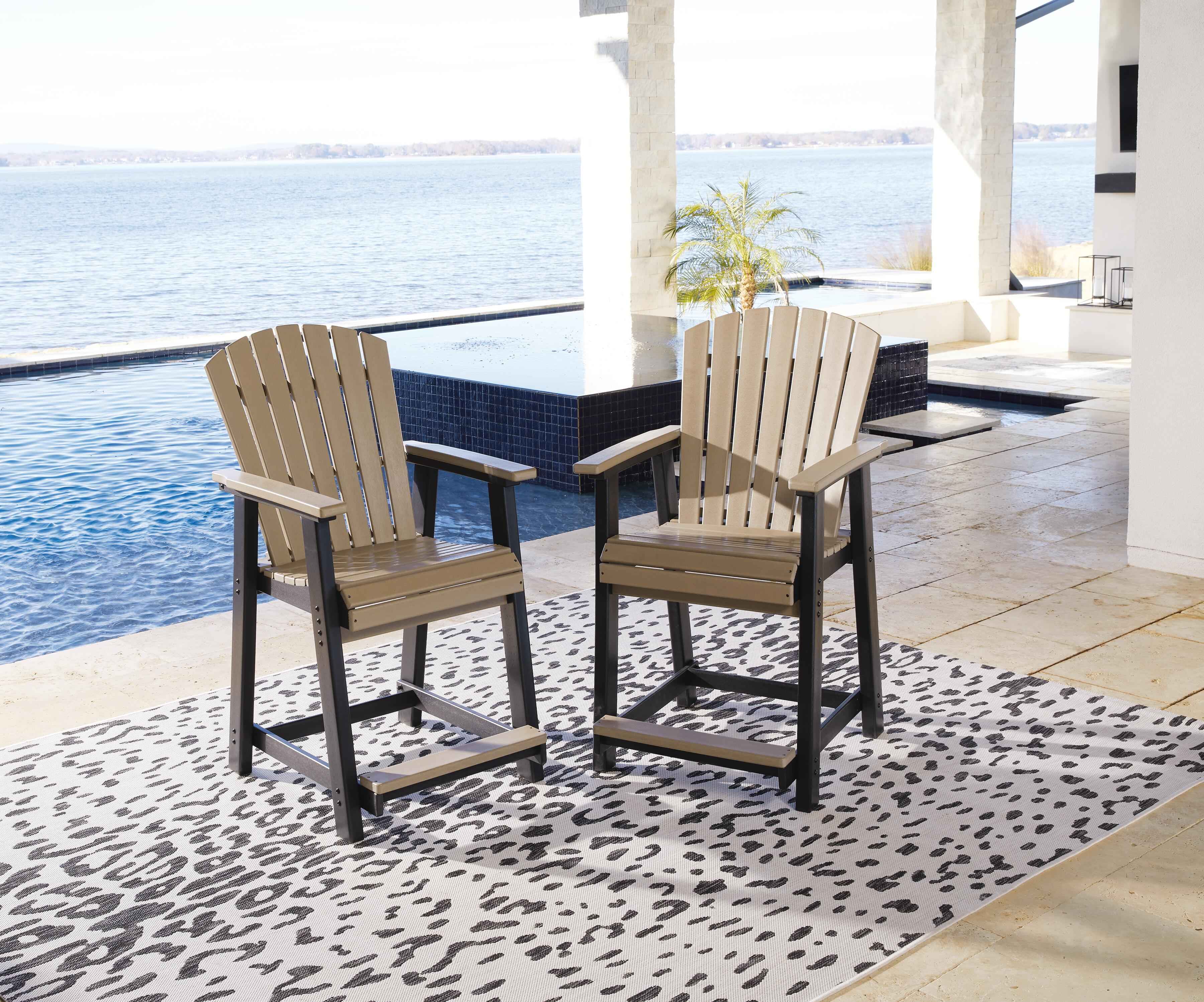 Fairen Trail Black/Driftwood Outdoor Counter Height Barstool - Image 14