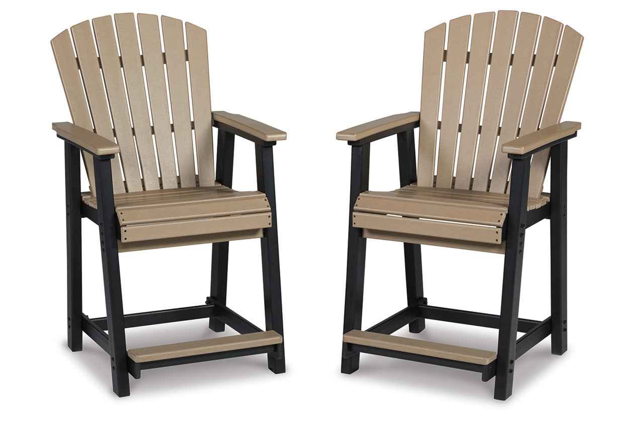 Fairen Trail Black/Driftwood Outdoor Counter Height Barstool - Image 2