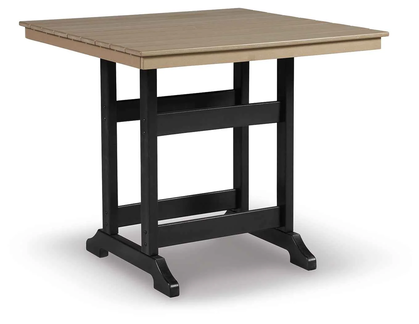 Fairen Trail Black/Driftwood Outdoor Counter Height Dining Table with 2 Barstools - Image 9