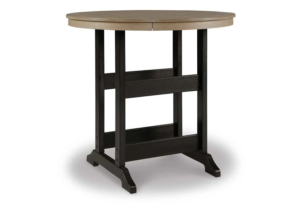 Fairen Trail Black/Driftwood Outdoor Counter Height Dining Table with 2 Barstools - Image 3