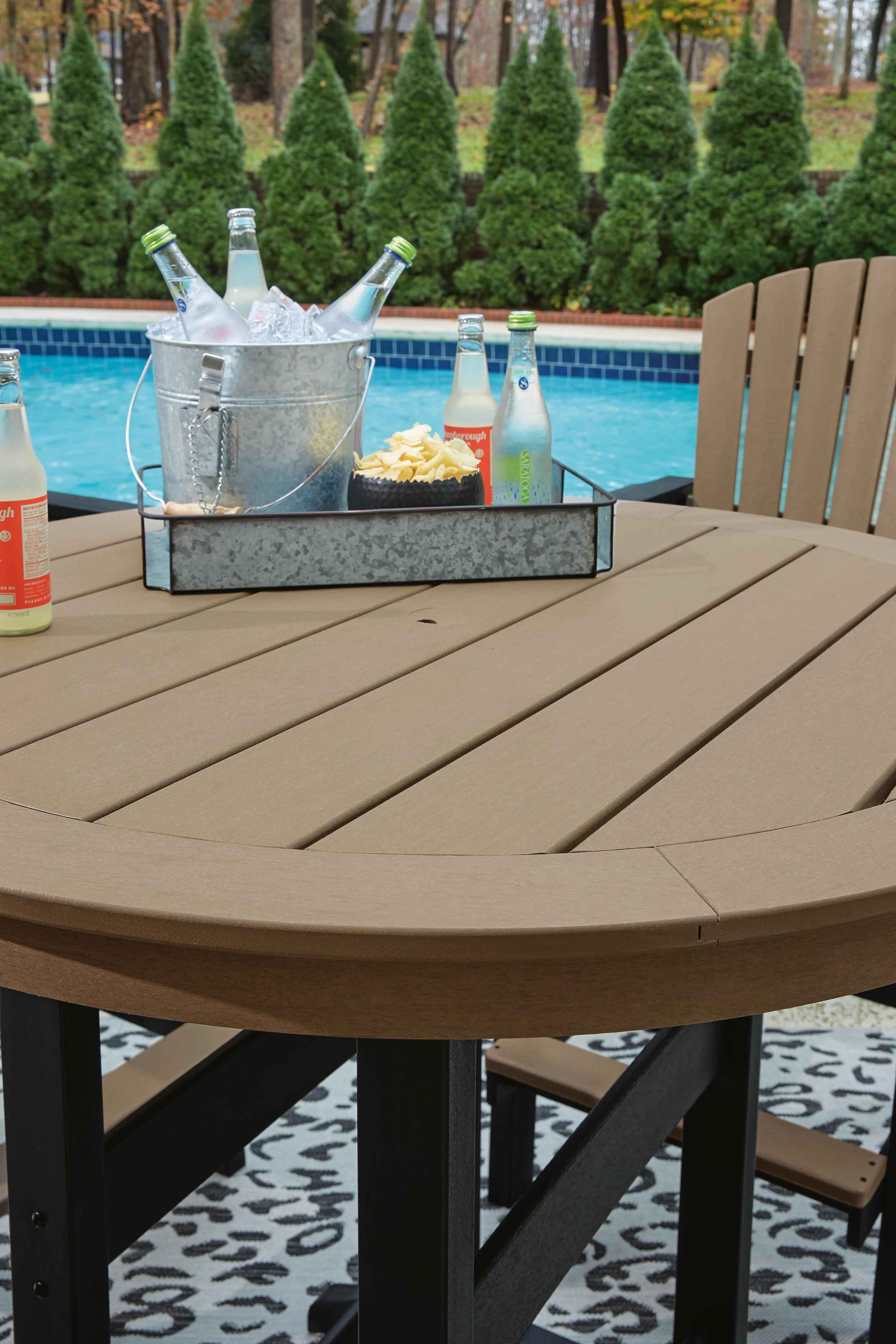 Fairen Trail Black/Driftwood Outdoor Counter Height Dining Table with 2 Barstools - Image 31