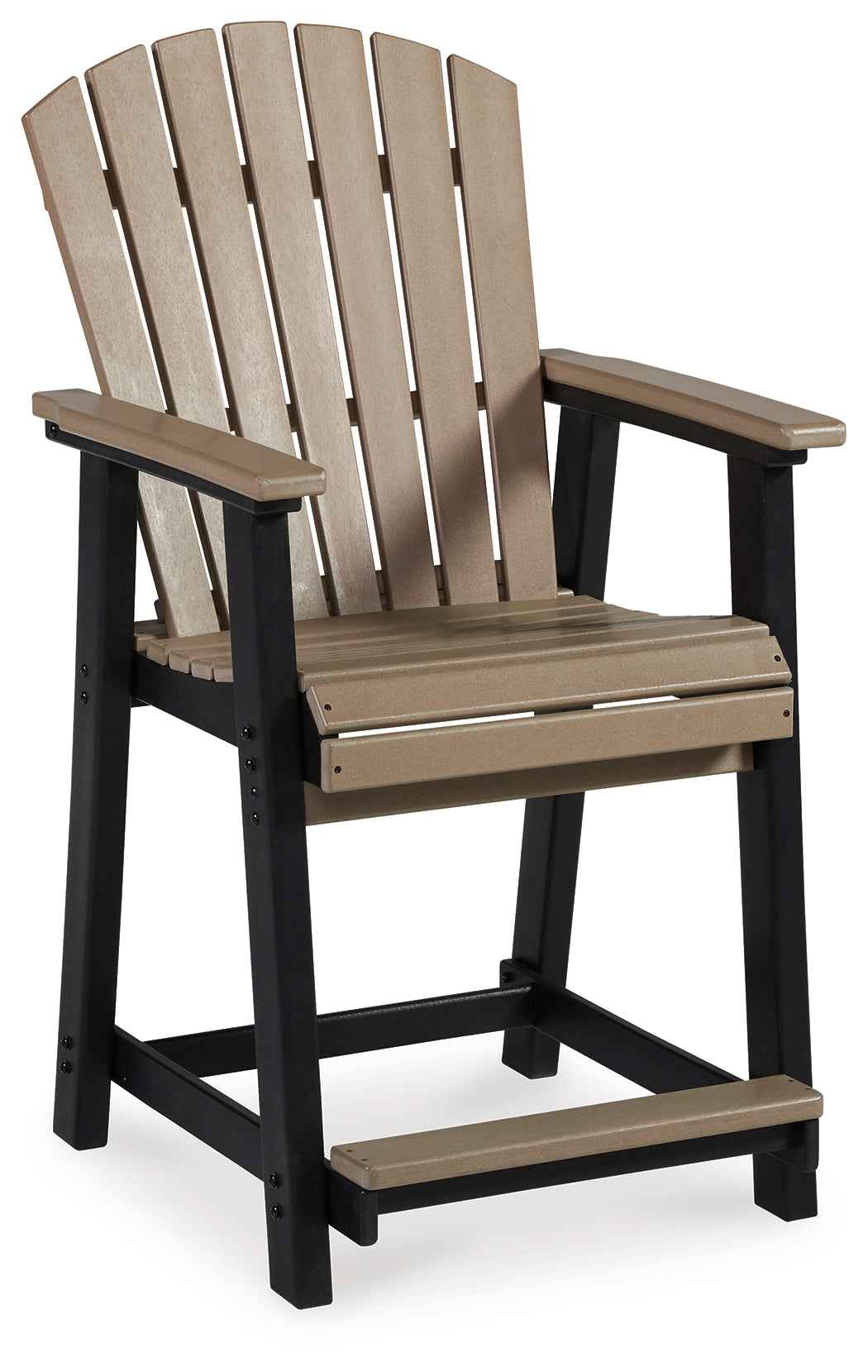 Fairen Trail Black/Driftwood Outdoor Counter Height Dining Table with 4 Barstools - Image 9