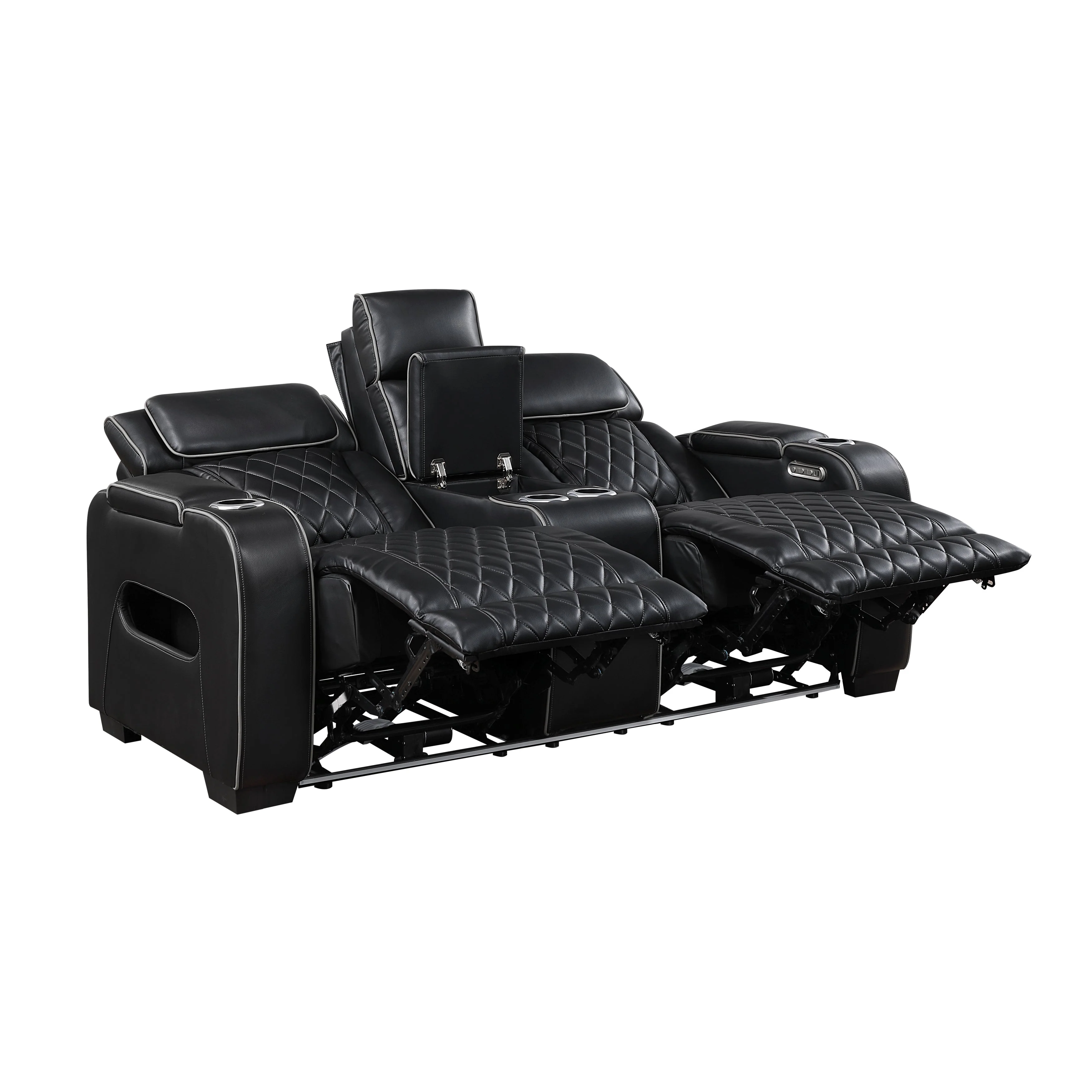 Fairway Black Power Double Reclining Living Room Set - Image 15