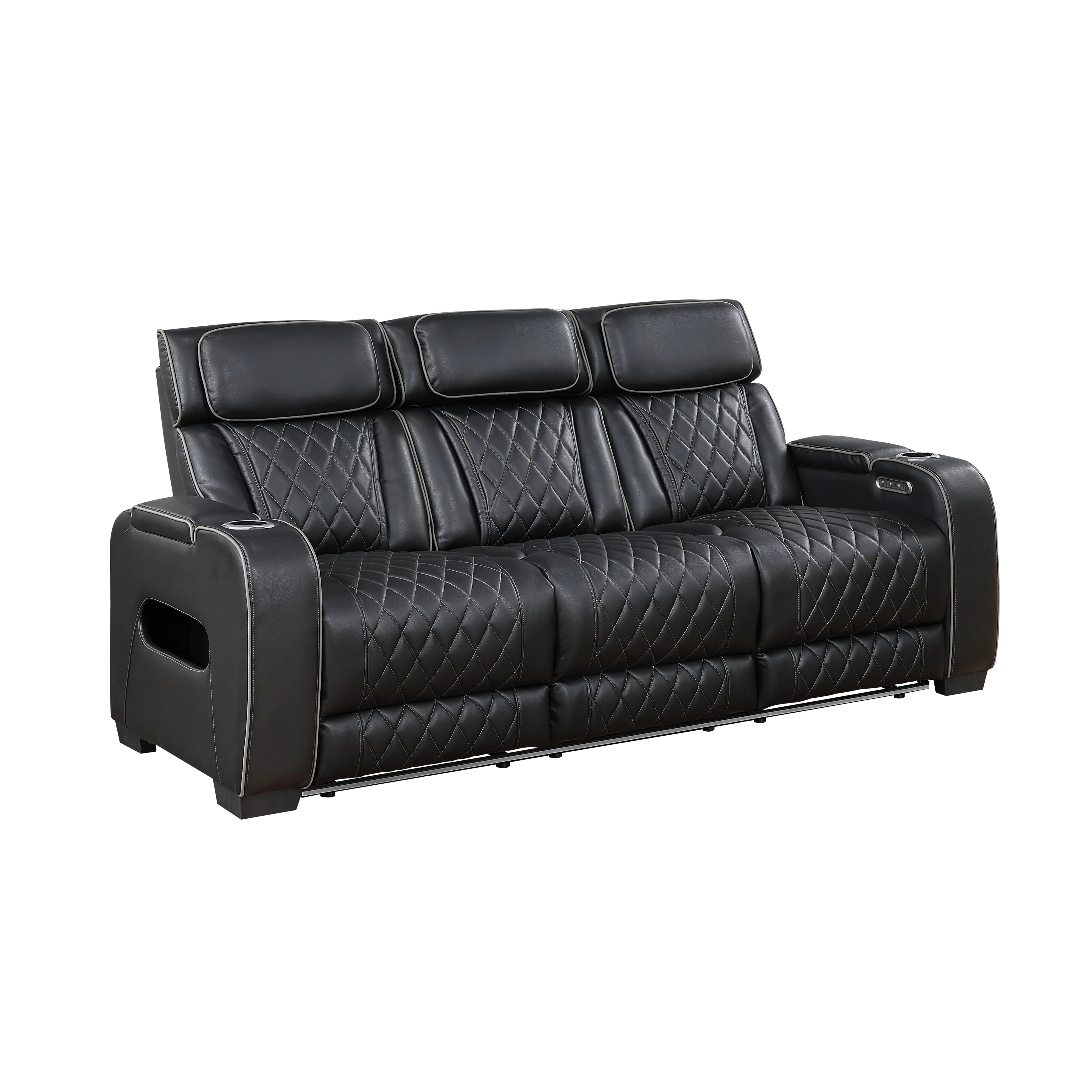 Fairway Black Power Double Reclining Living Room Set - Image 6
