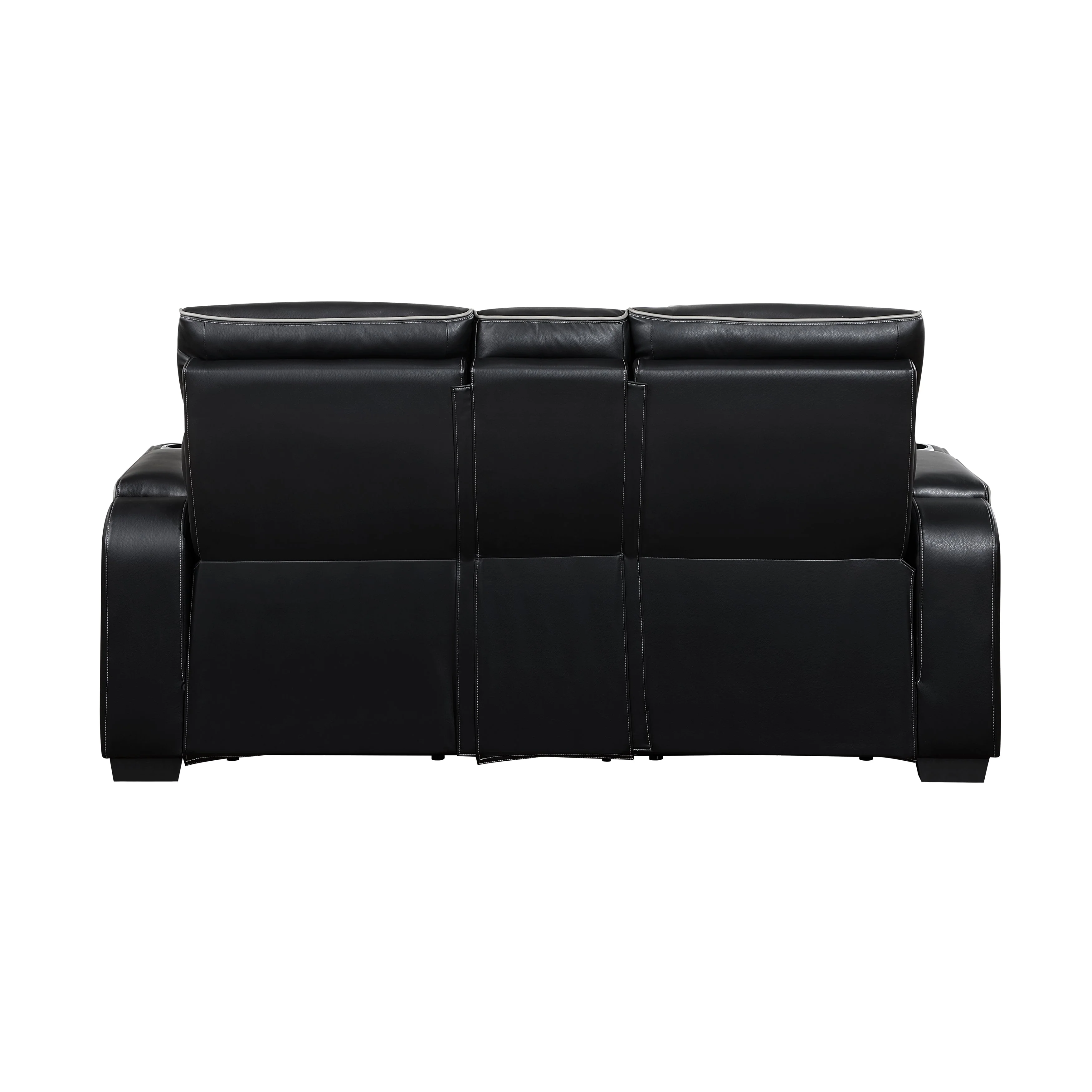 Fairway Black Power Double Reclining Loveseat with Center Console - Image 4