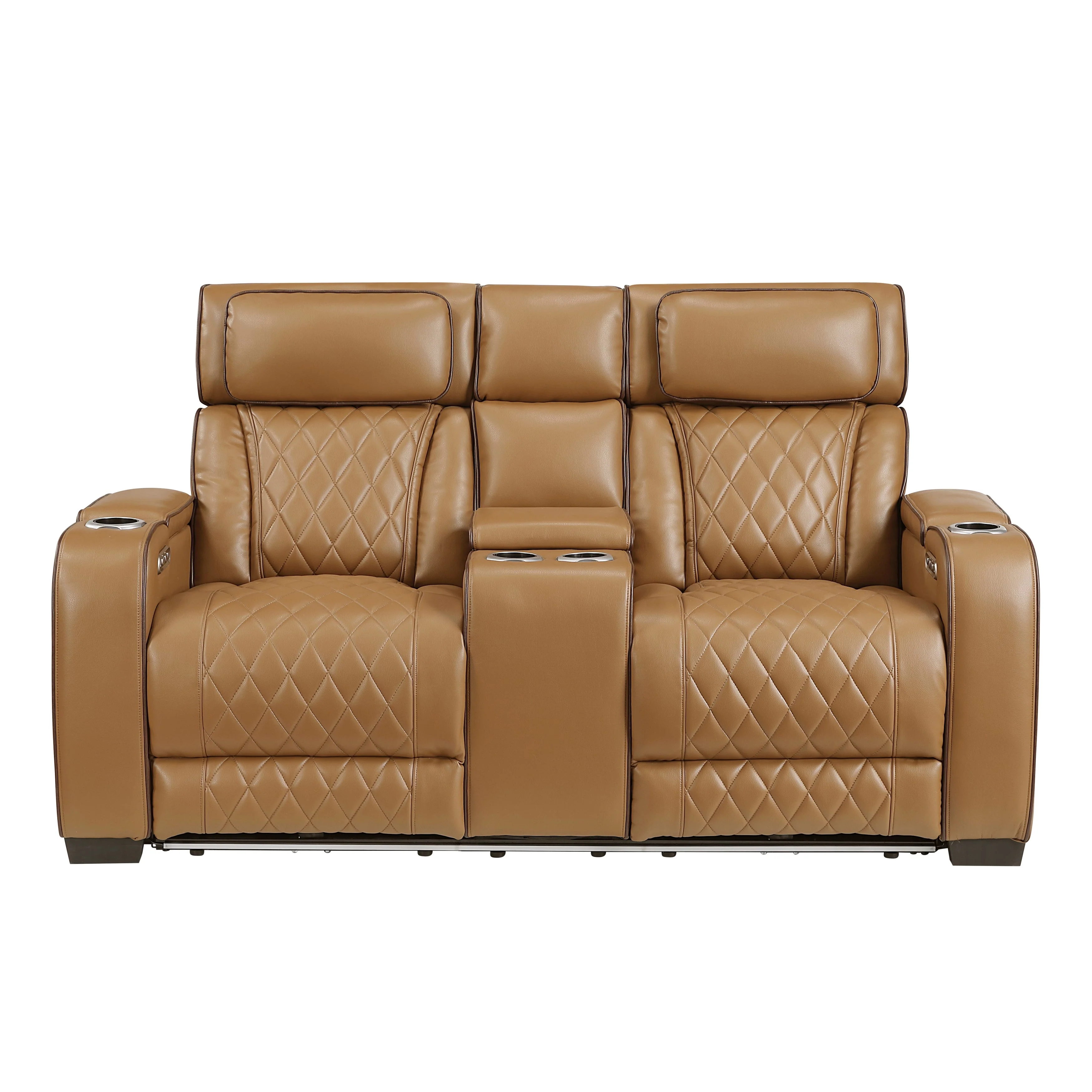 Fairway Brown Power Double Reclining Loveseat with Center Console - Image 18