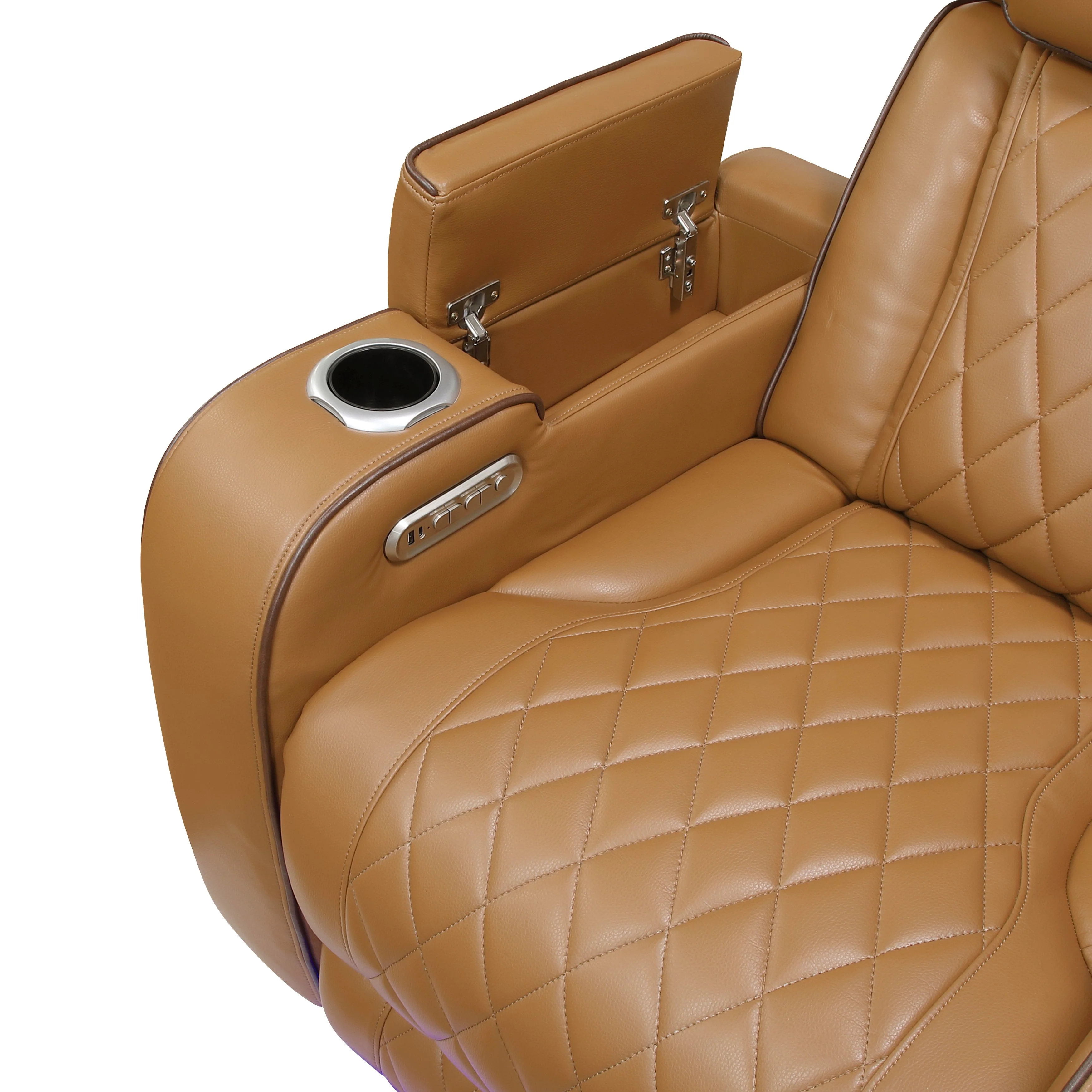 Fairway Brown Power Double Reclining Sofa - Image 14