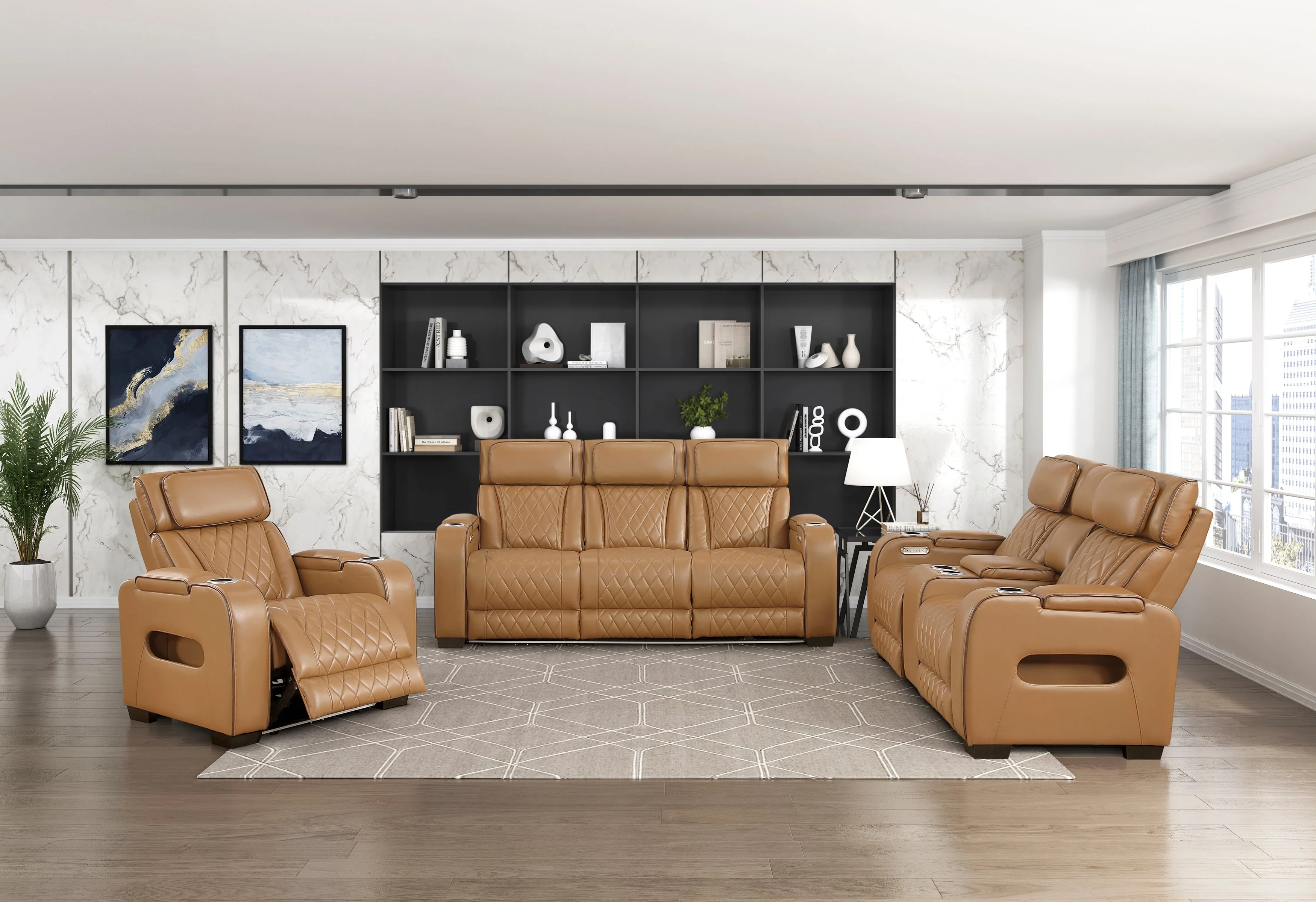 Fairway Brown Power Double Reclining Sofa - Image 18