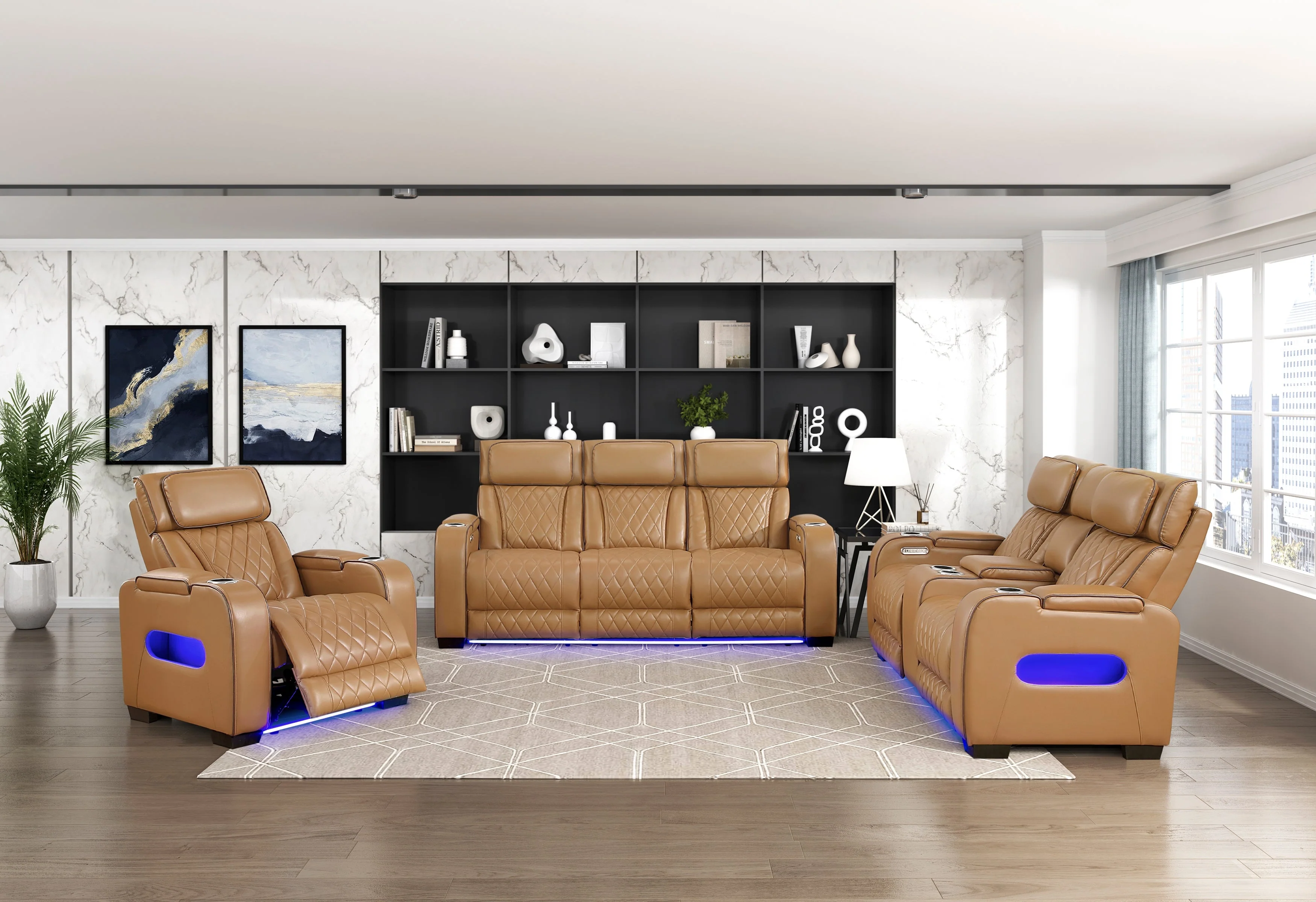Fairway Brown Power Double Reclining Sofa - Image 19