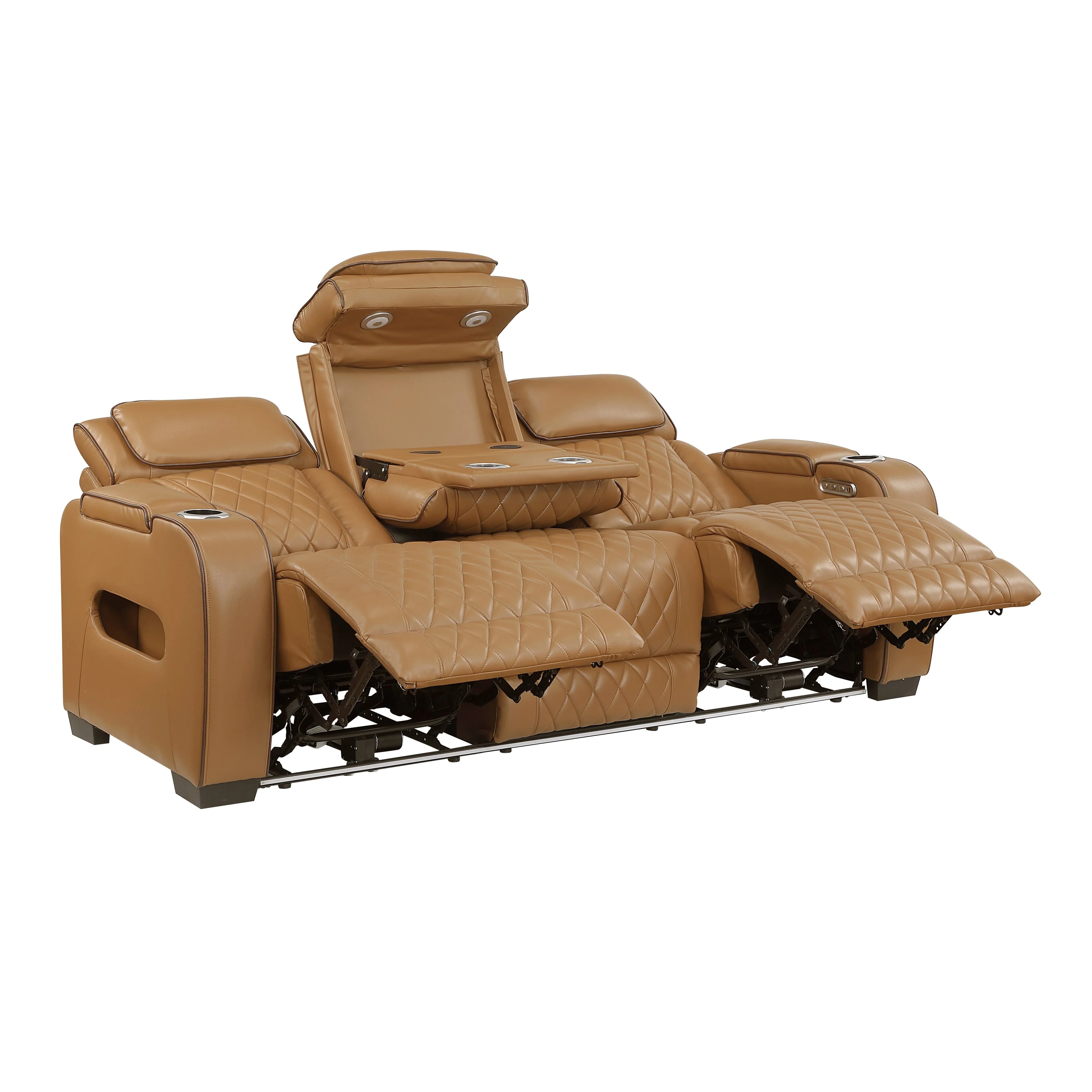 Fairway Brown Power Double Reclining Sofa - Image 4