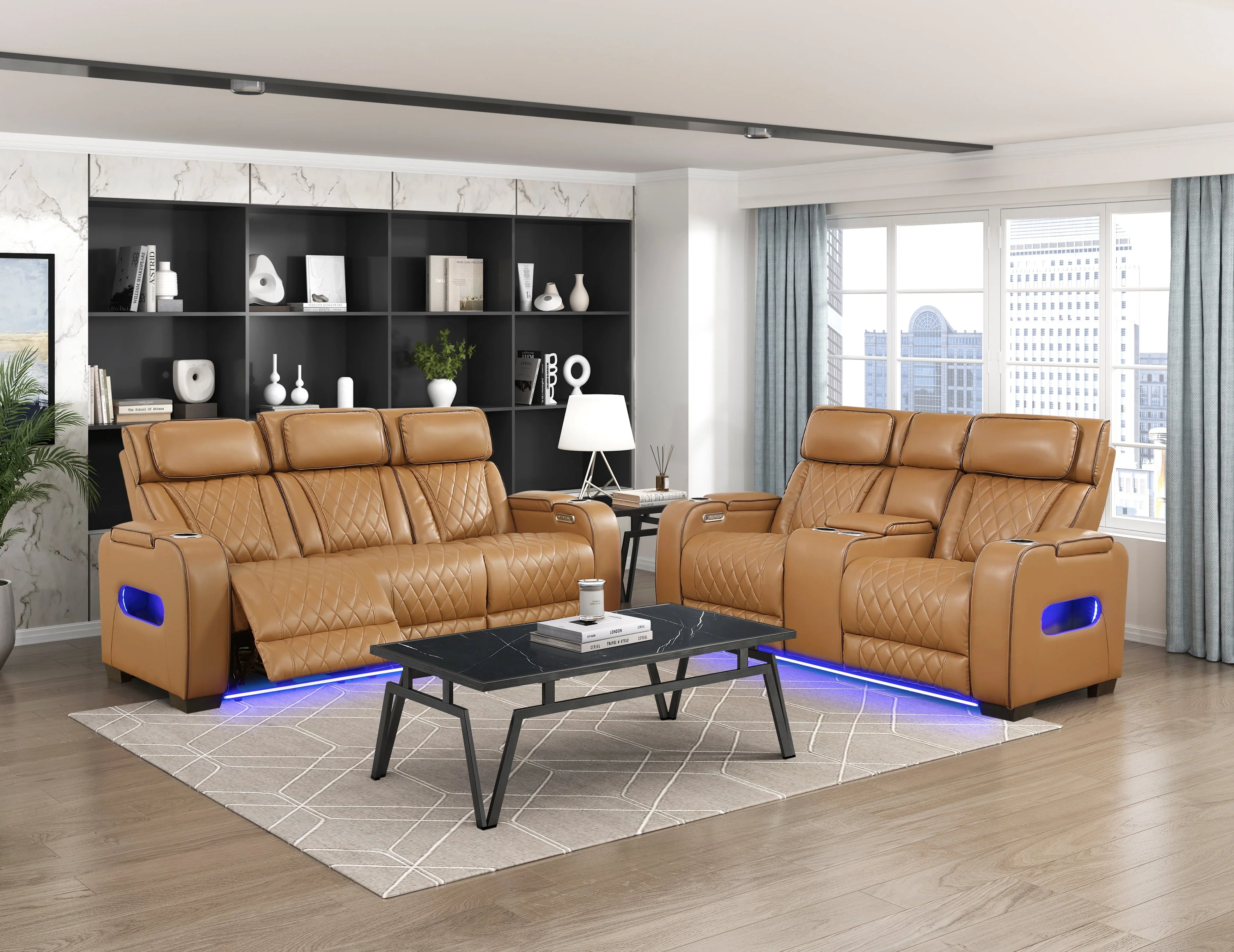 Fairway Brown Power Double Reclining Sofa - Image 5
