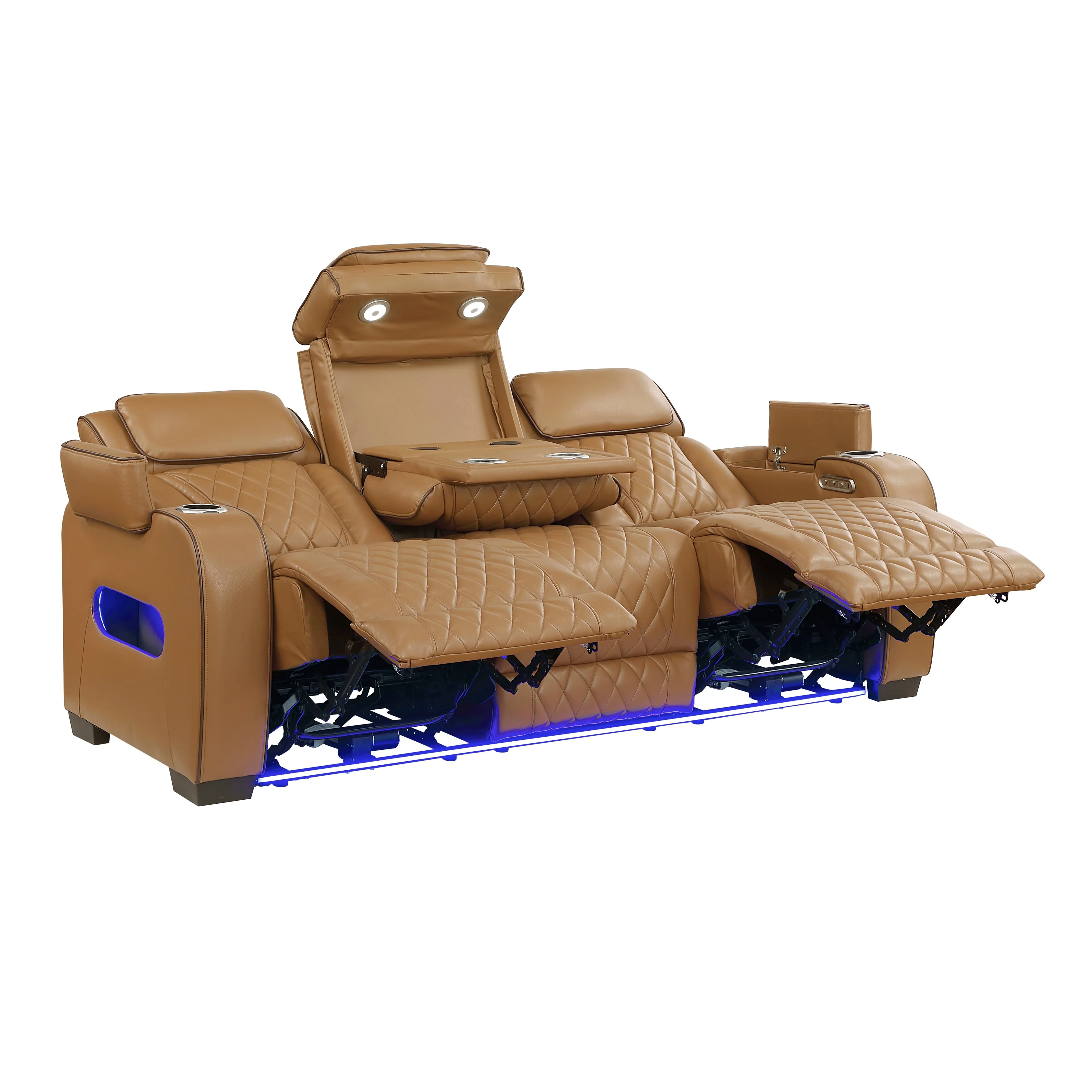 Fairway Brown Power Double Reclining Sofa - Image 8