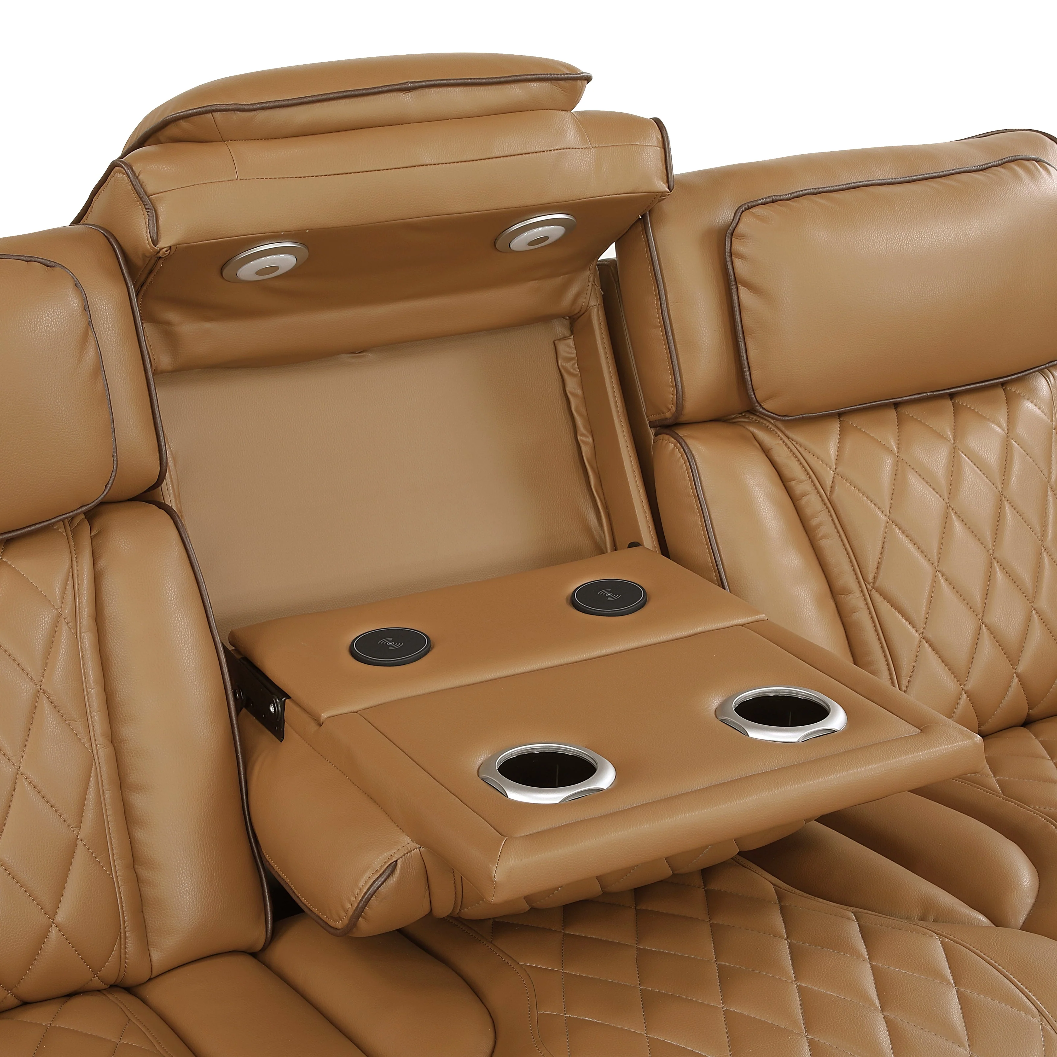 Fairway Brown Power Double Reclining Sofa - Image 9