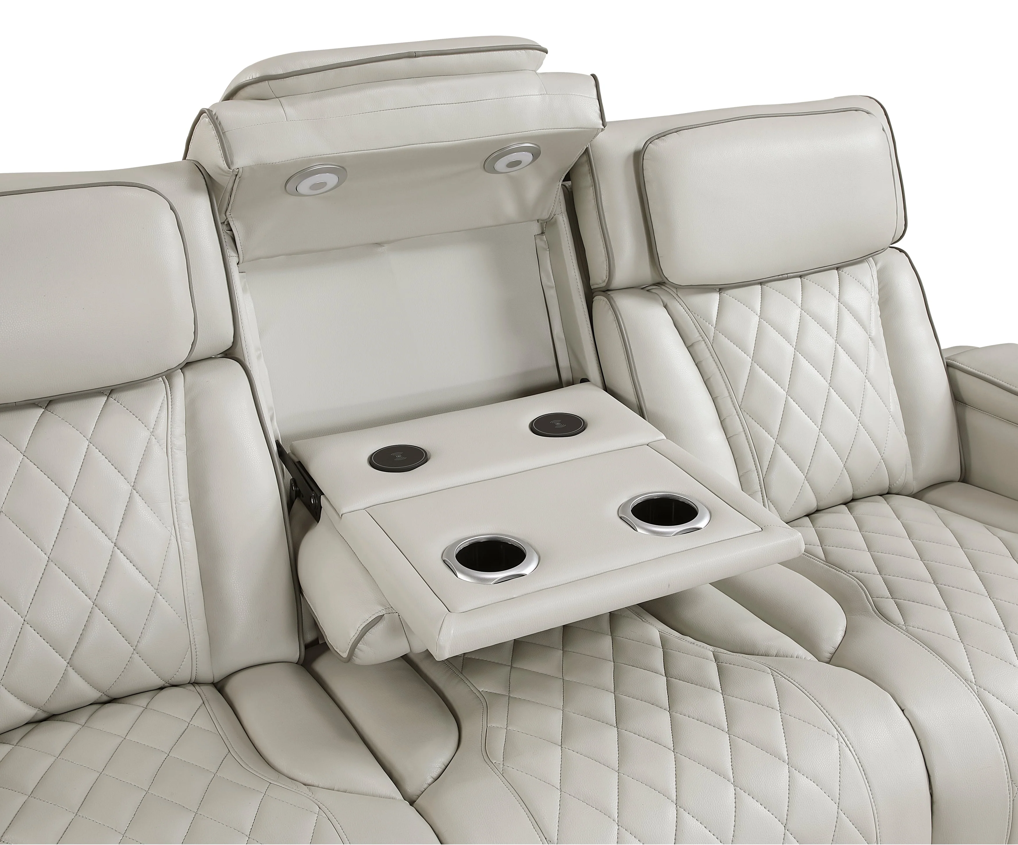 Fairway Taupe Power Double Reclining Sofa - Image 9